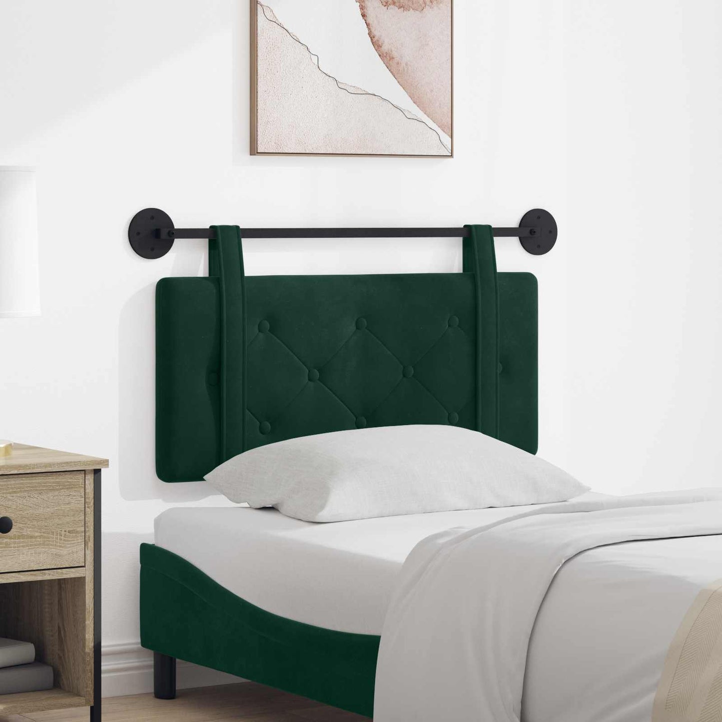 Hangend hoofdbord Donkergroen Fluweel is nu te koop bij PeponiXL, paradijselijk wonen!