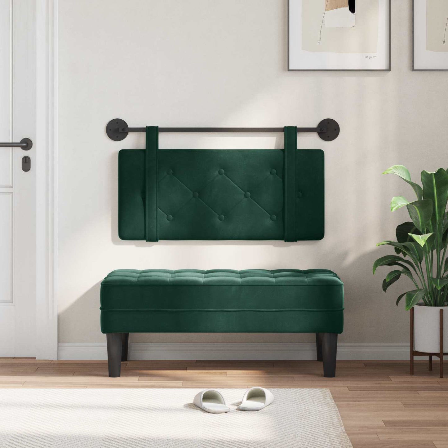 Hangend hoofdbord Donkergroen Fluweel is nu te koop bij PeponiXL, paradijselijk wonen!