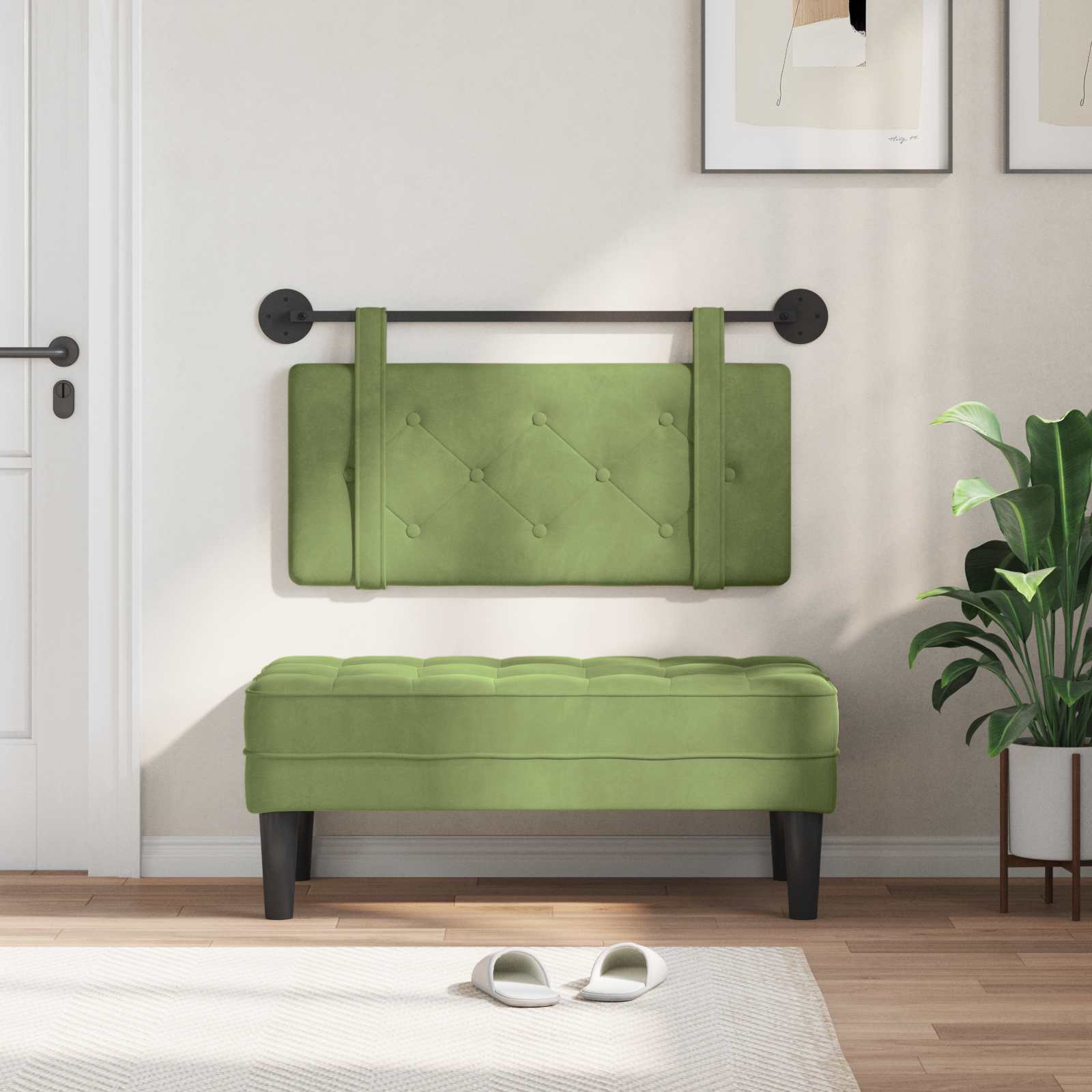 Hangend hoofdbord Lichtgroen Fluweel is nu te koop bij PeponiXL, paradijselijk wonen!