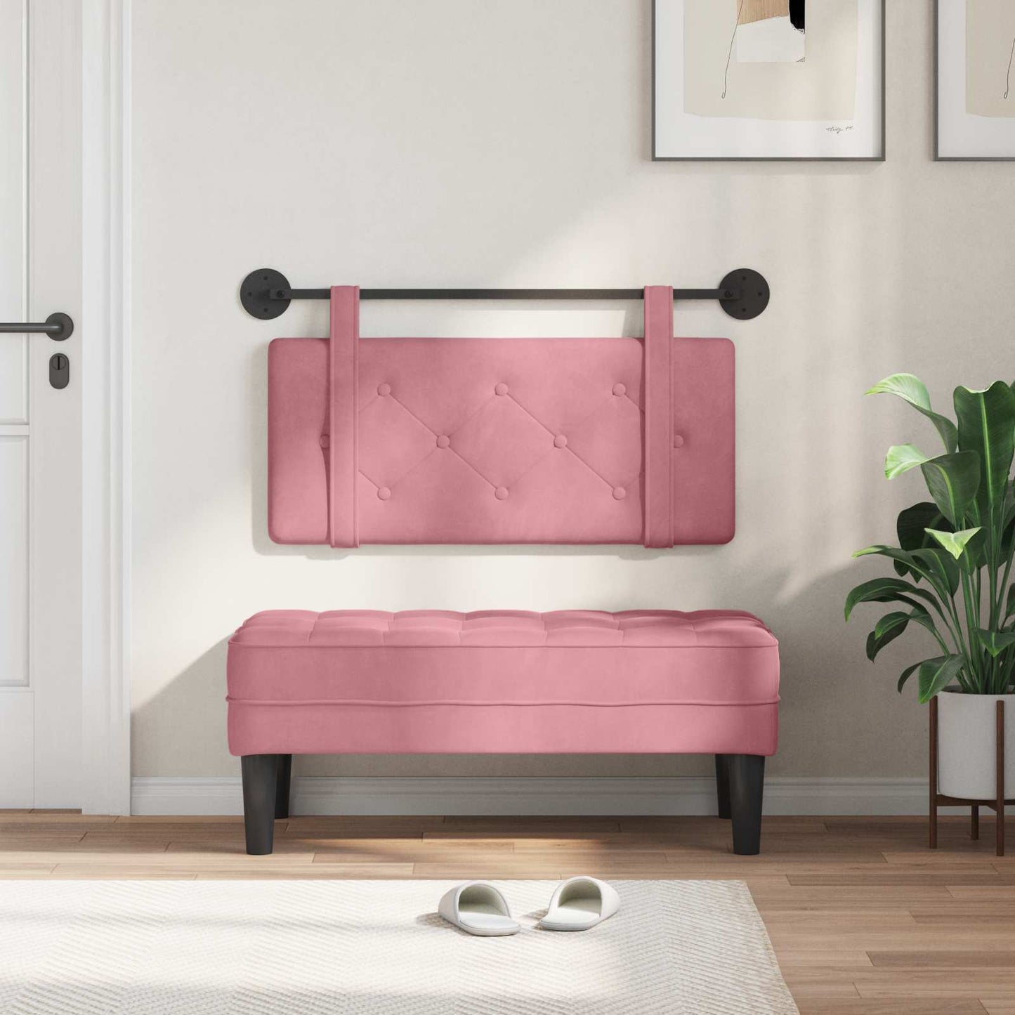 Hangend hoofdbord Roze Fluweel is nu te koop bij PeponiXL, paradijselijk wonen!