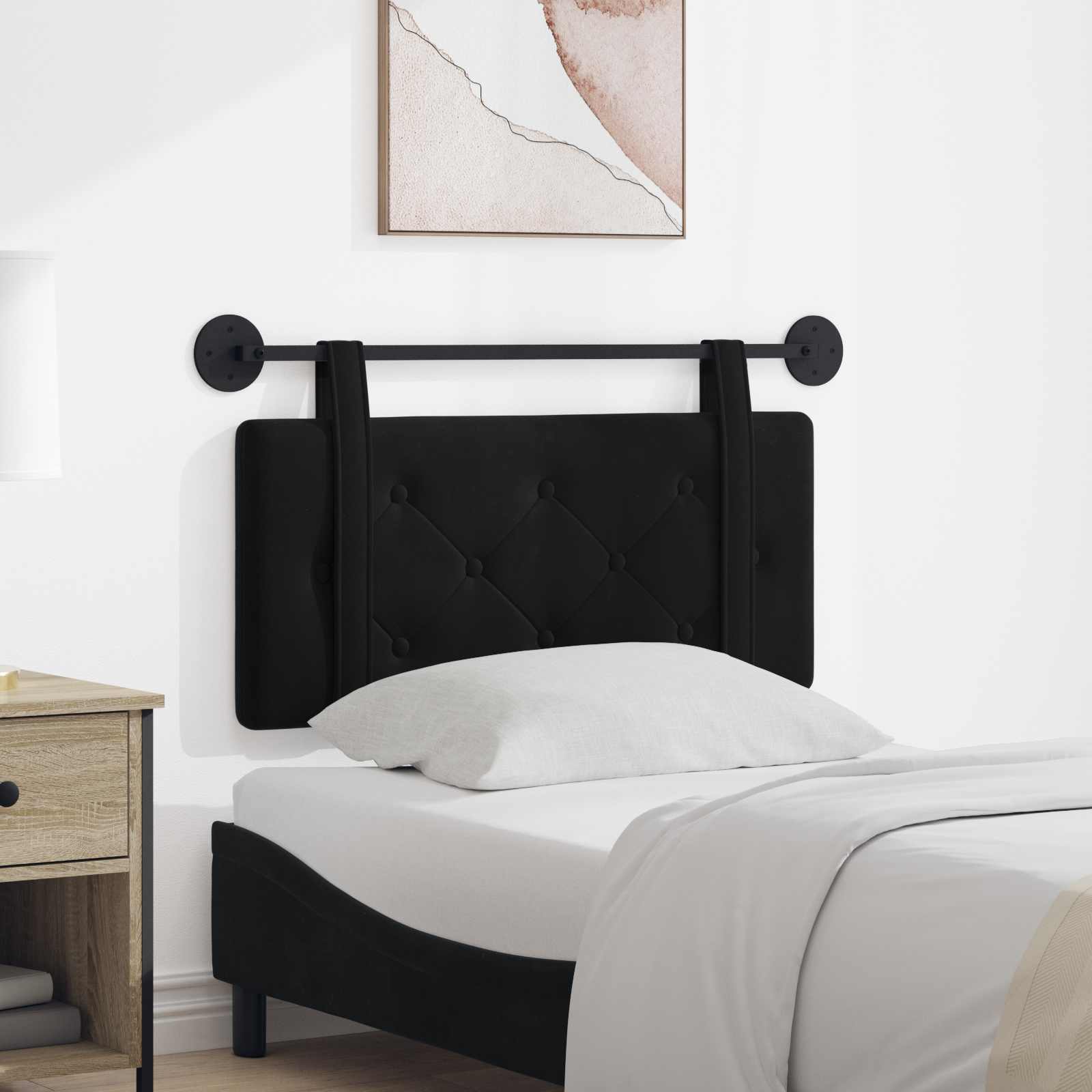 Hangend hoofdbord Zwart Fluweel is nu te koop bij PeponiXL, paradijselijk wonen!