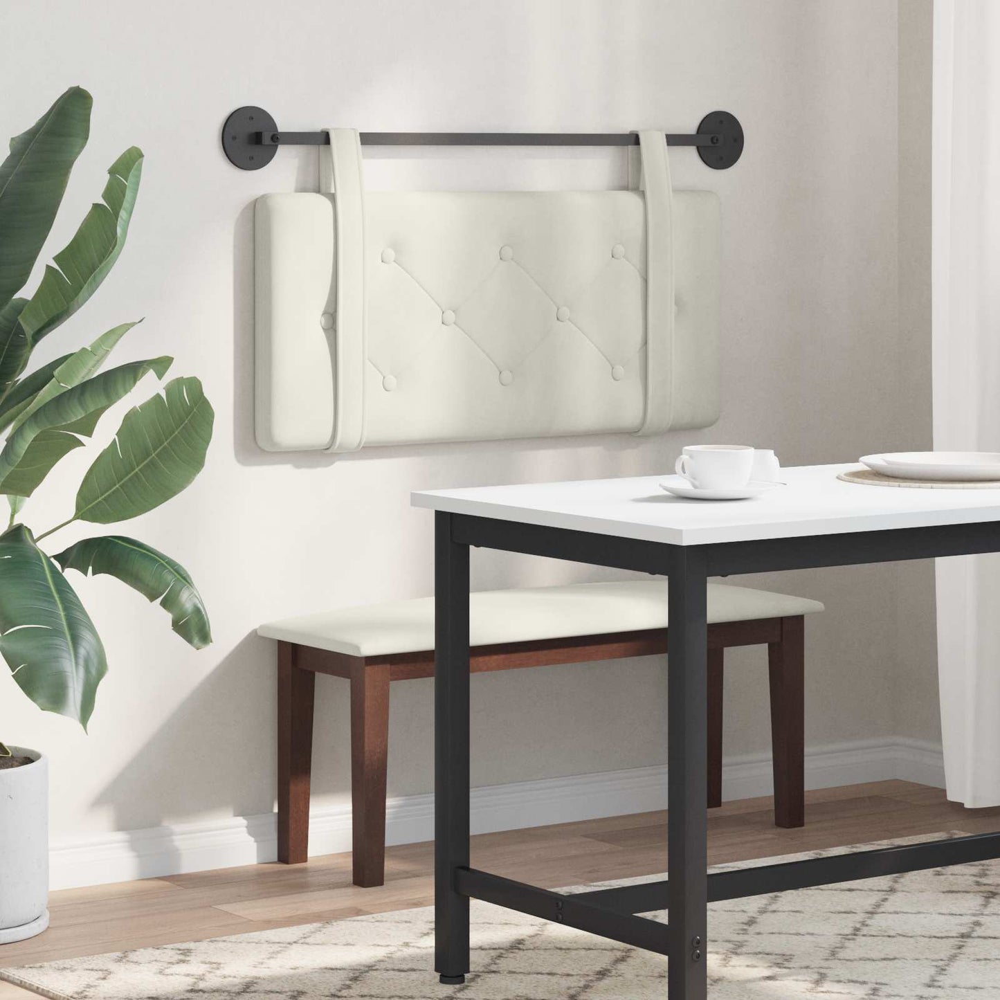 Hangend hoofdbord Crème Fluweel is nu te koop bij PeponiXL, paradijselijk wonen!
