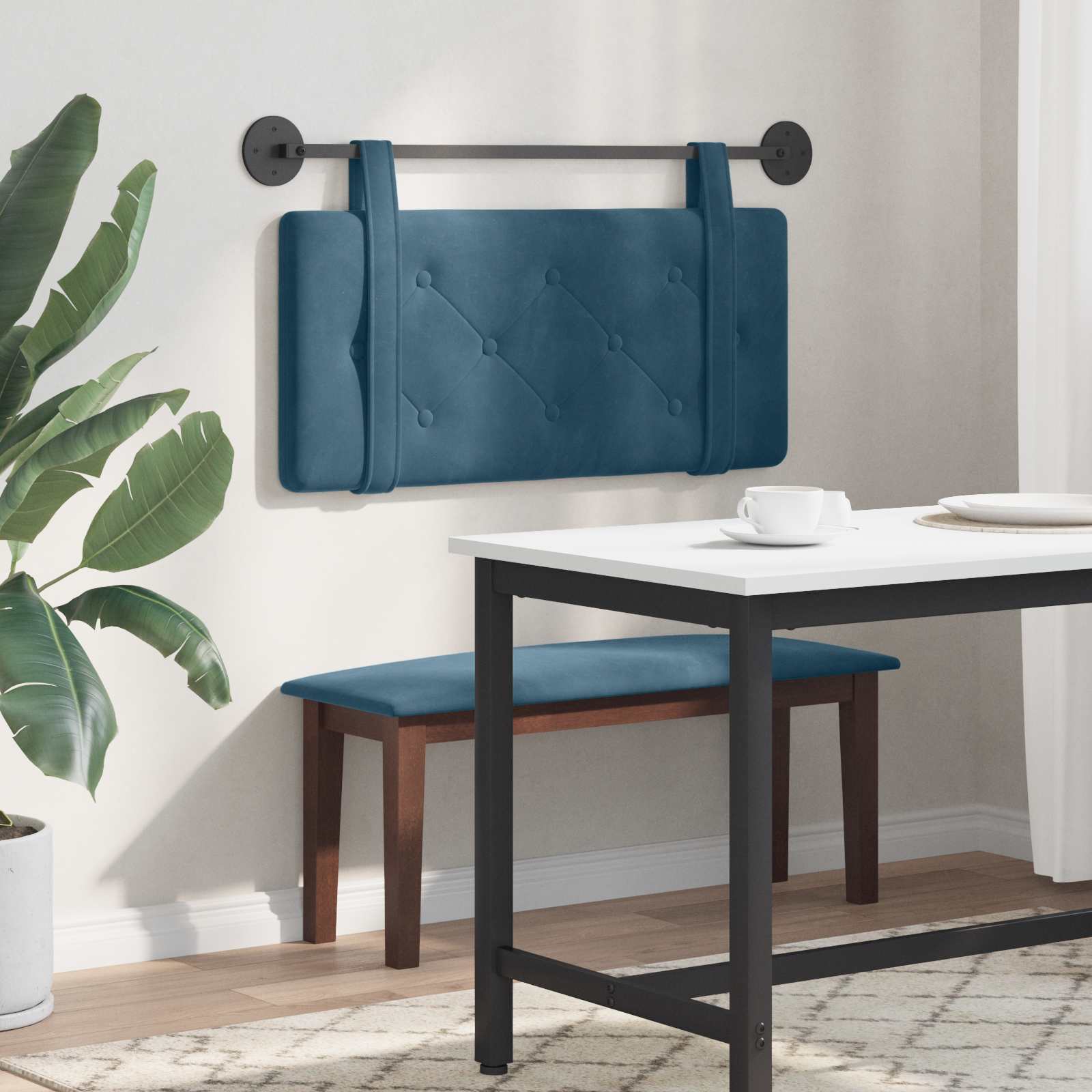 Hangend hoofdbord Blauw Fluweel is nu te koop bij PeponiXL, paradijselijk wonen!