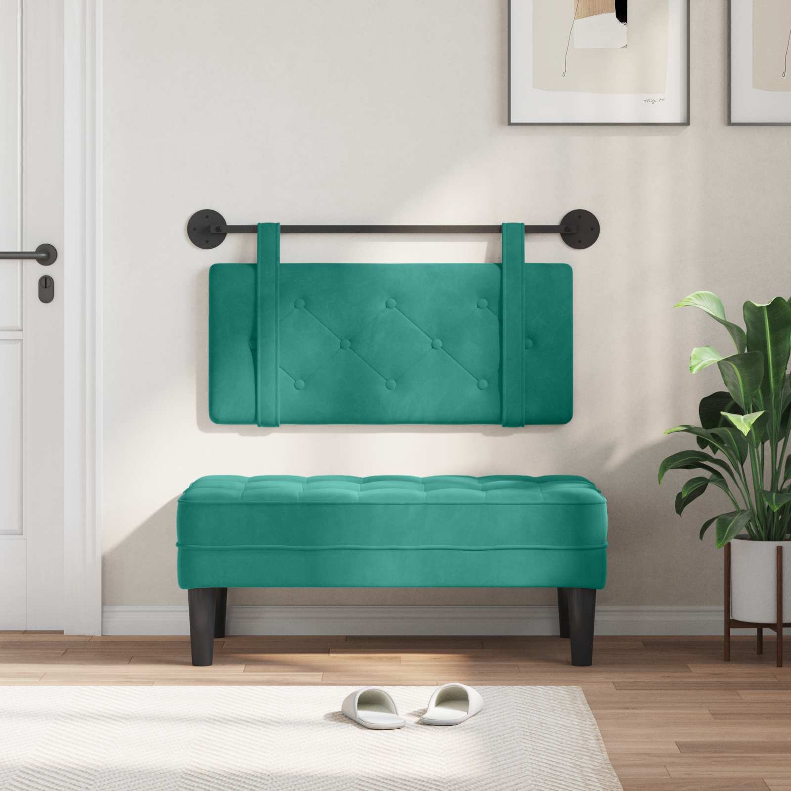 Hangend hoofdbord Turquoise Fluweel is nu te koop bij PeponiXL, paradijselijk wonen!