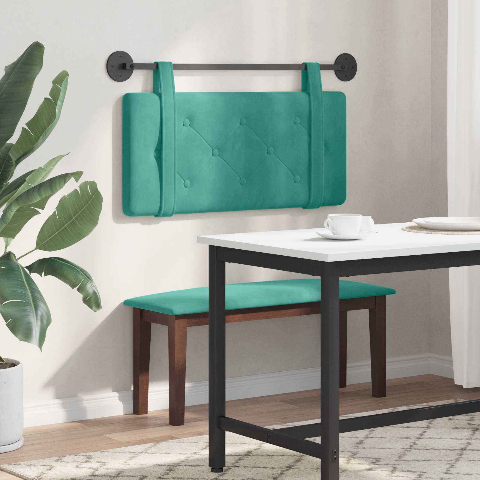 Hangend hoofdbord Turquoise Fluweel is nu te koop bij PeponiXL, paradijselijk wonen!