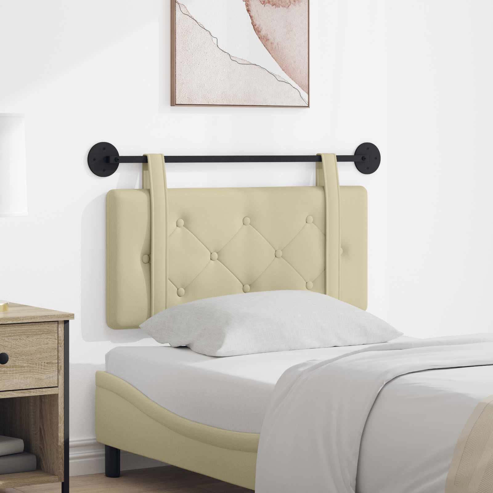 Hangend hoofdbord Crème Kunstleer is nu te koop bij PeponiXL, paradijselijk wonen!