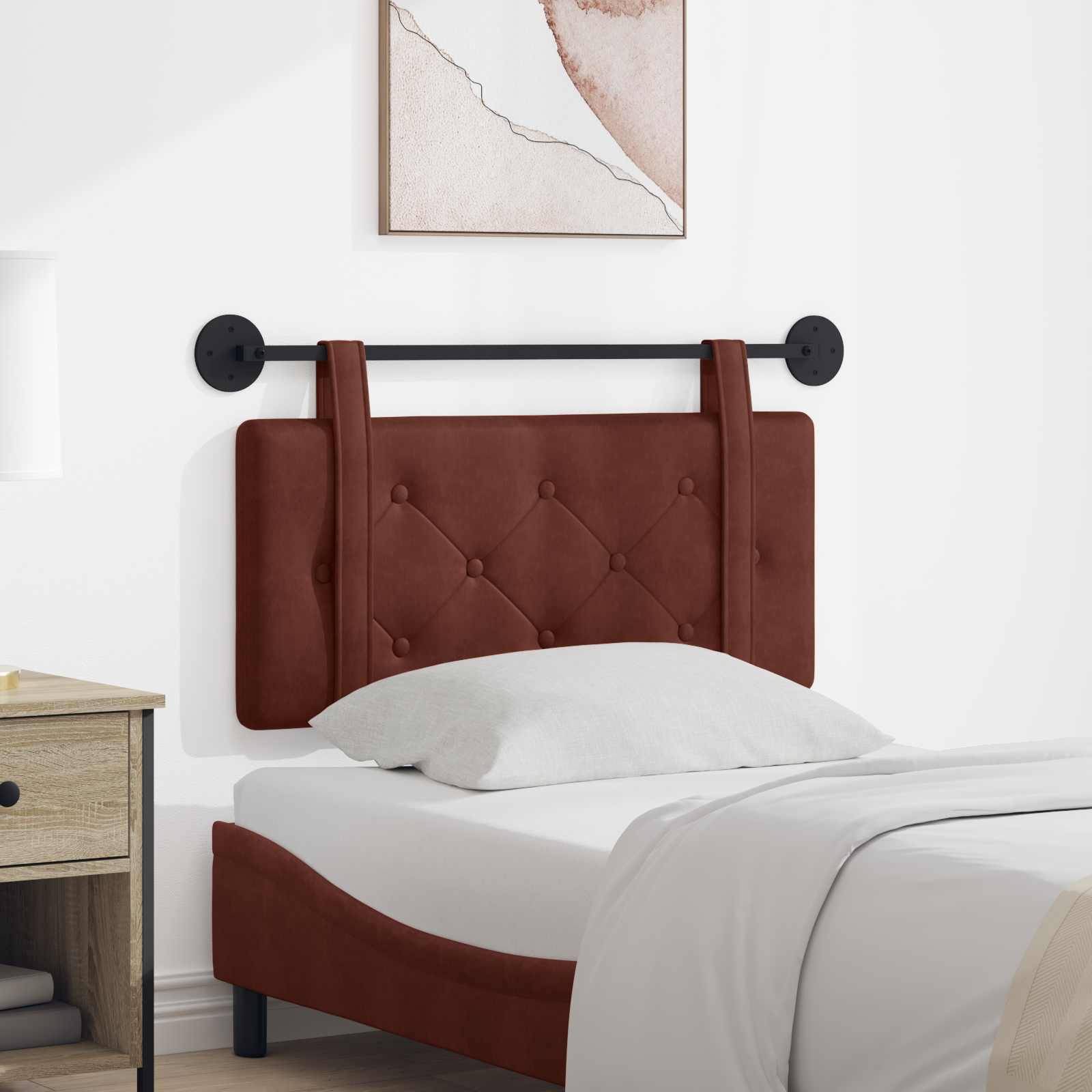 Hangend hoofdbord Glanzend Bruin Antiek PU is nu te koop bij PeponiXL, paradijselijk wonen!