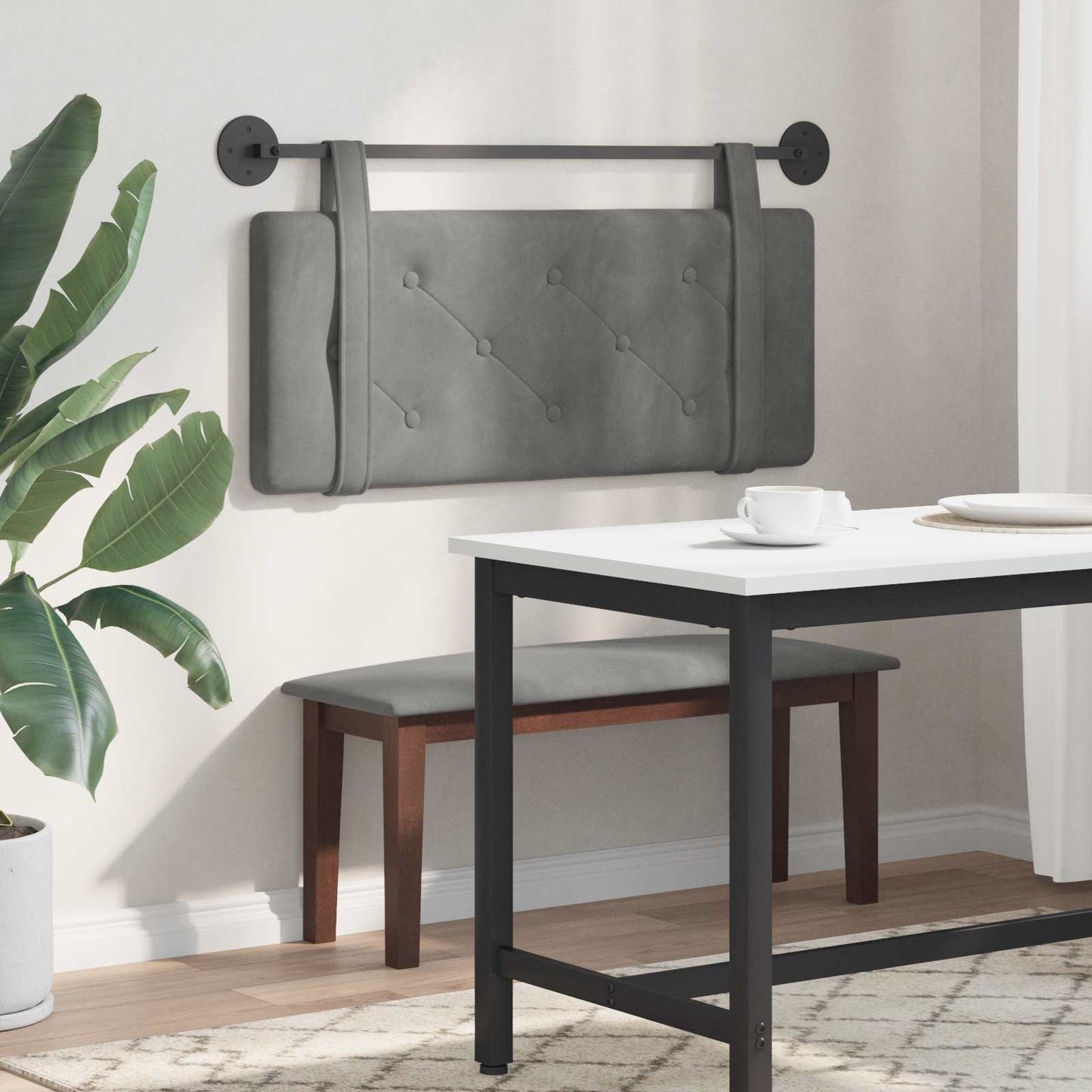 Hangend hoofdbord Donkergrijs Fluweel is nu te koop bij PeponiXL, paradijselijk wonen!