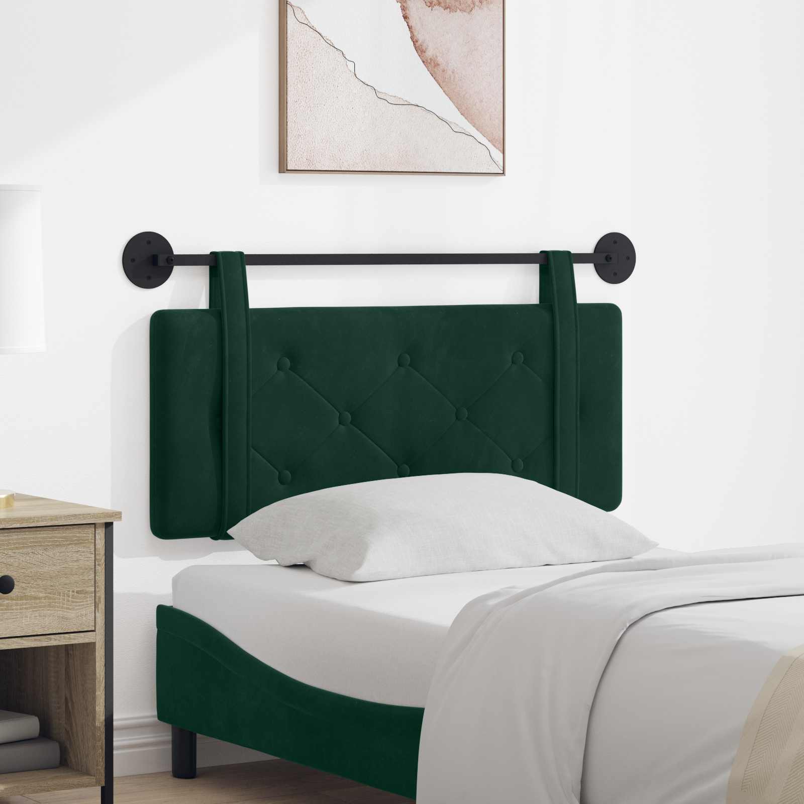 Hangend hoofdbord Donkergroen Fluweel is nu te koop bij PeponiXL, paradijselijk wonen!