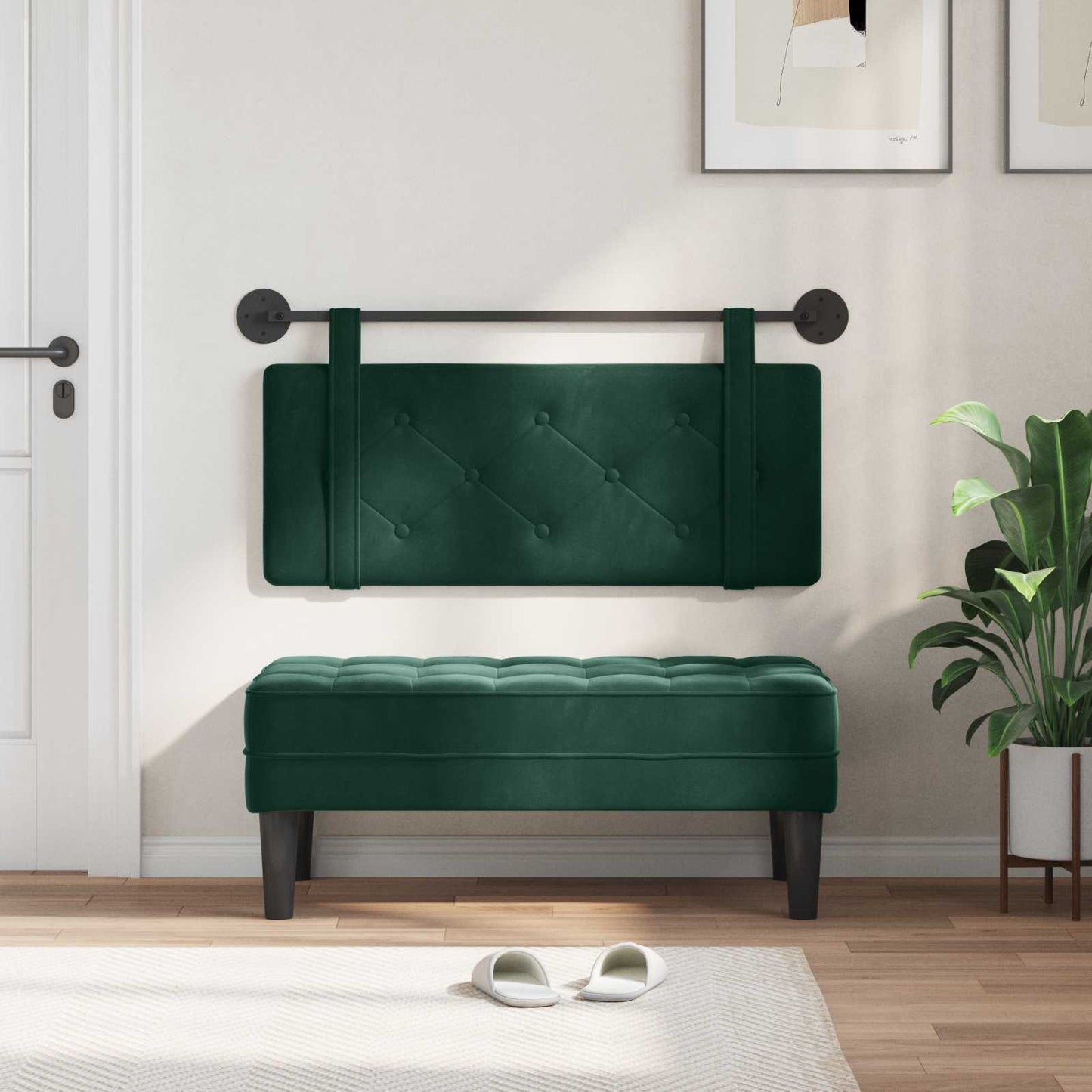 Hangend hoofdbord Donkergroen Fluweel is nu te koop bij PeponiXL, paradijselijk wonen!