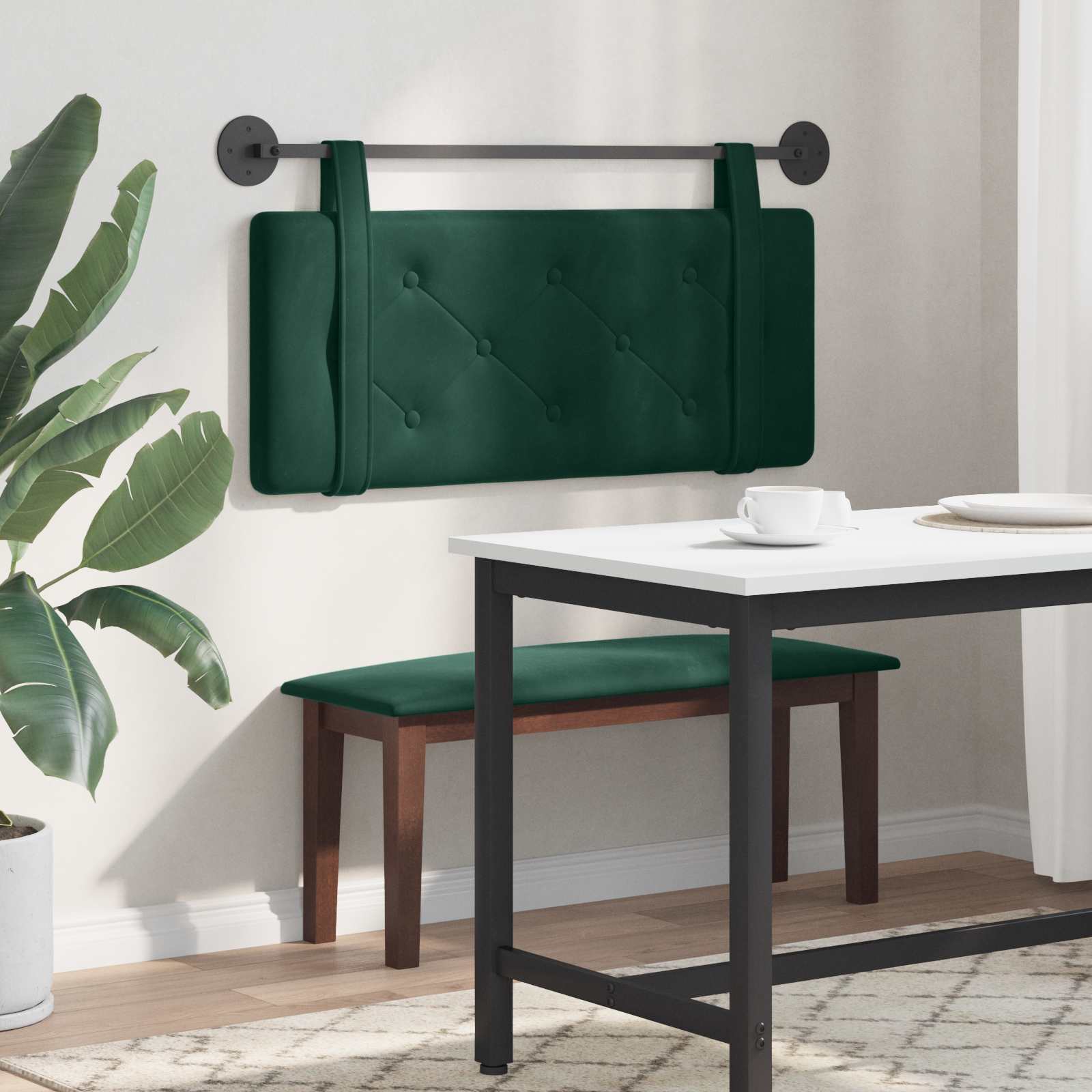 Hangend hoofdbord Donkergroen Fluweel is nu te koop bij PeponiXL, paradijselijk wonen!