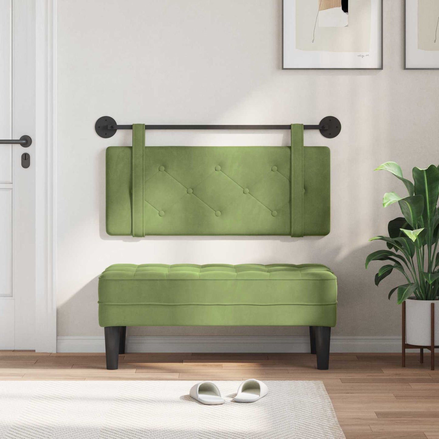 Hangend hoofdbord Lichtgroen Fluweel is nu te koop bij PeponiXL, paradijselijk wonen!