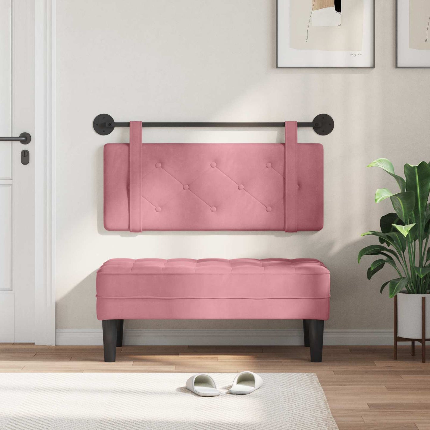 Hangend hoofdbord Roze Fluweel is nu te koop bij PeponiXL, paradijselijk wonen!