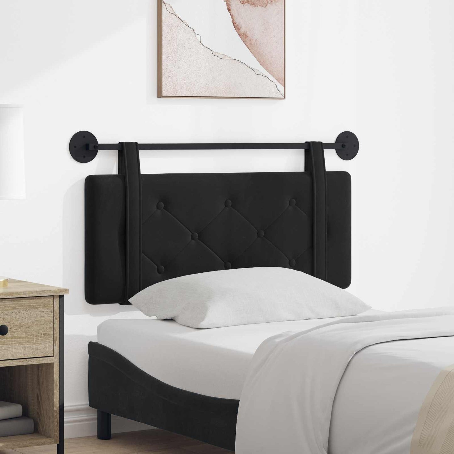 Hangend hoofdbord Zwart Fluweel is nu te koop bij PeponiXL, paradijselijk wonen!