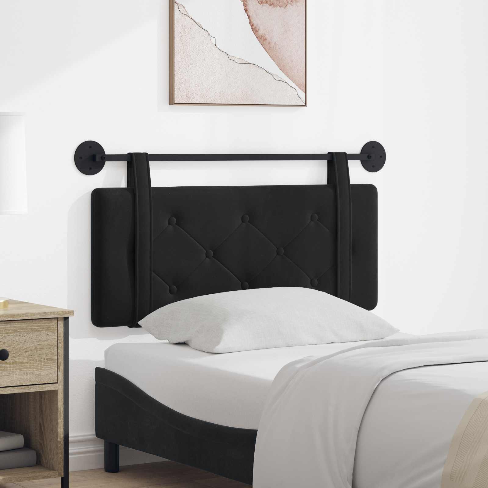 Hangend hoofdbord Zwart Fluweel is nu te koop bij PeponiXL, paradijselijk wonen!