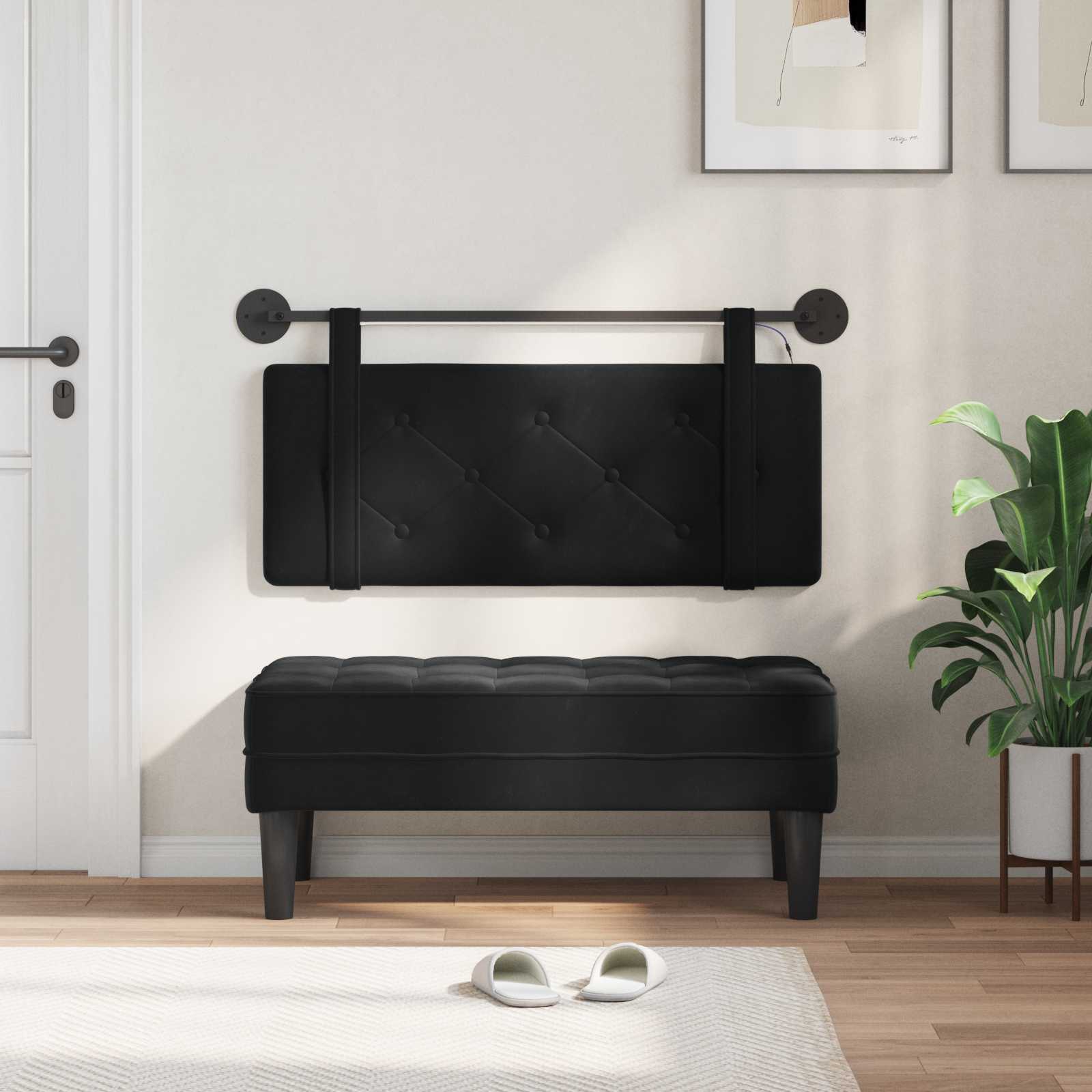 Hangend hoofdbord Zwart Fluweel is nu te koop bij PeponiXL, paradijselijk wonen!
