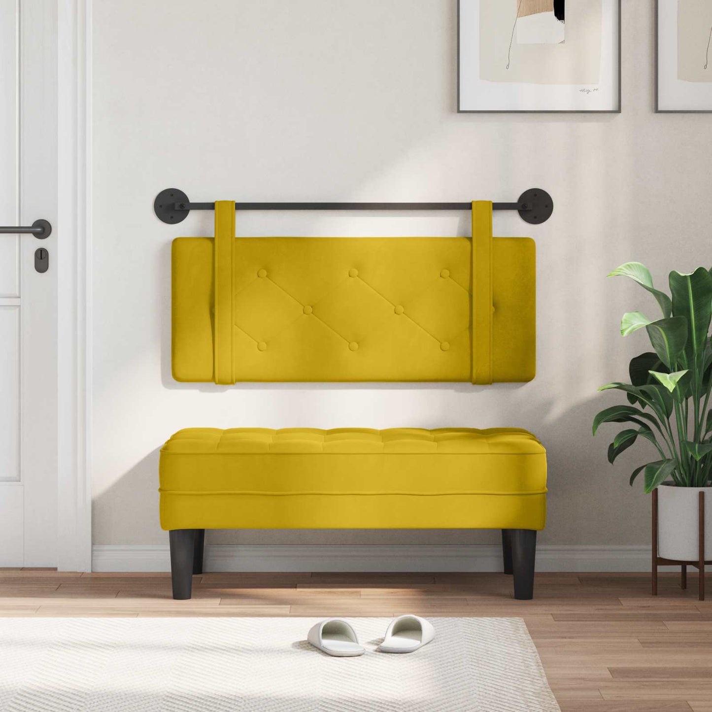 Hangend hoofdbord Geel Fluweel is nu te koop bij PeponiXL, paradijselijk wonen!