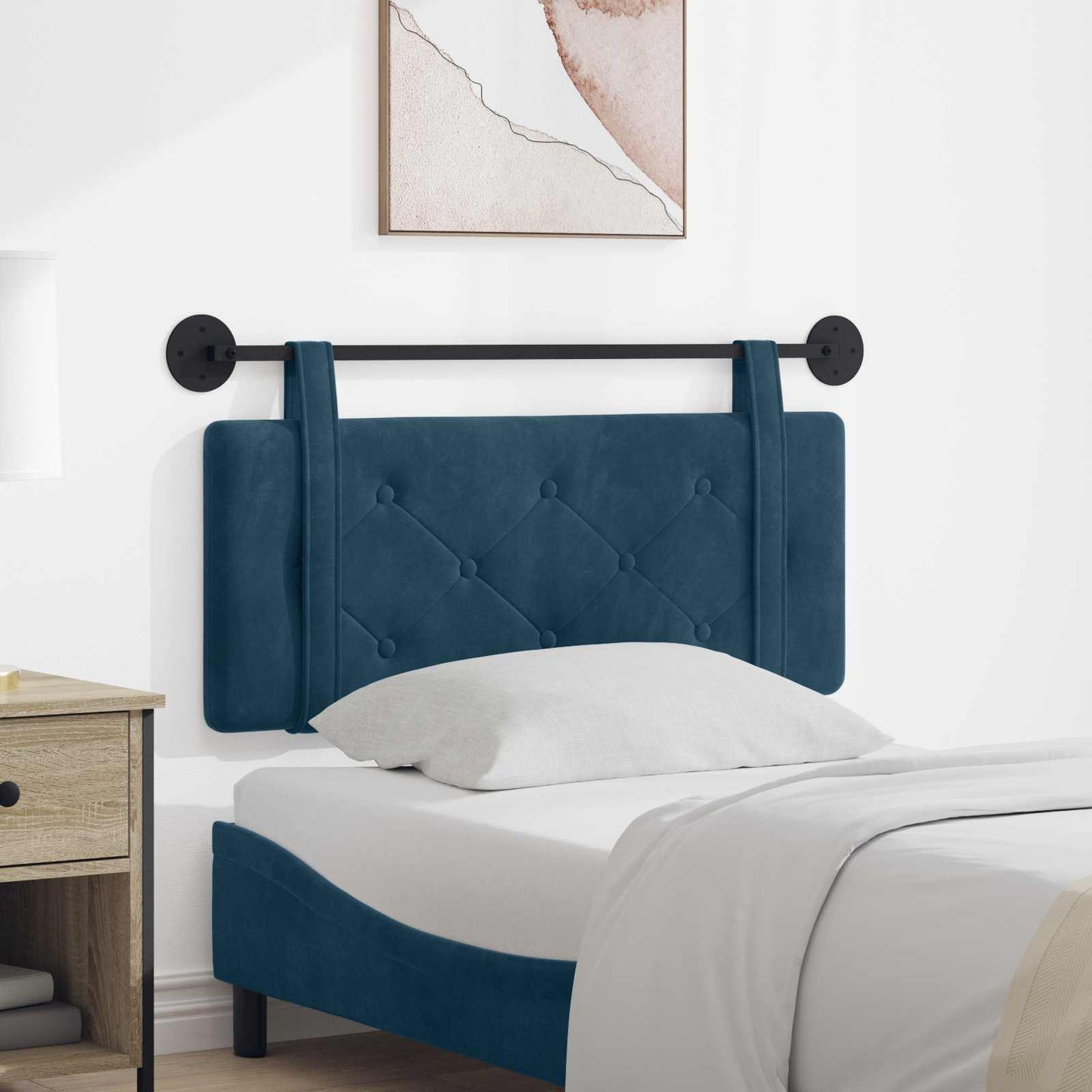 Hangend hoofdbord Blauw Fluweel is nu te koop bij PeponiXL, paradijselijk wonen!