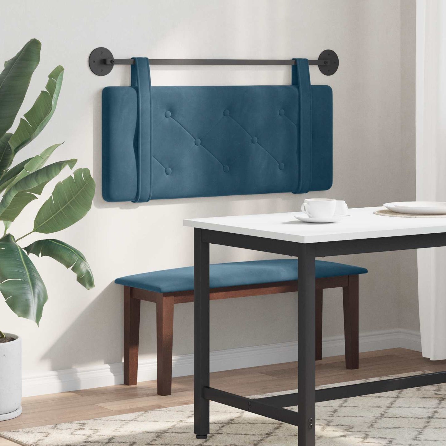 Hangend hoofdbord Blauw Fluweel is nu te koop bij PeponiXL, paradijselijk wonen!
