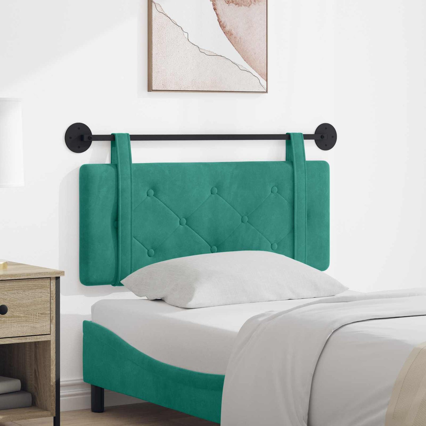 Hangend hoofdbord Turquoise Fluweel is nu te koop bij PeponiXL, paradijselijk wonen!