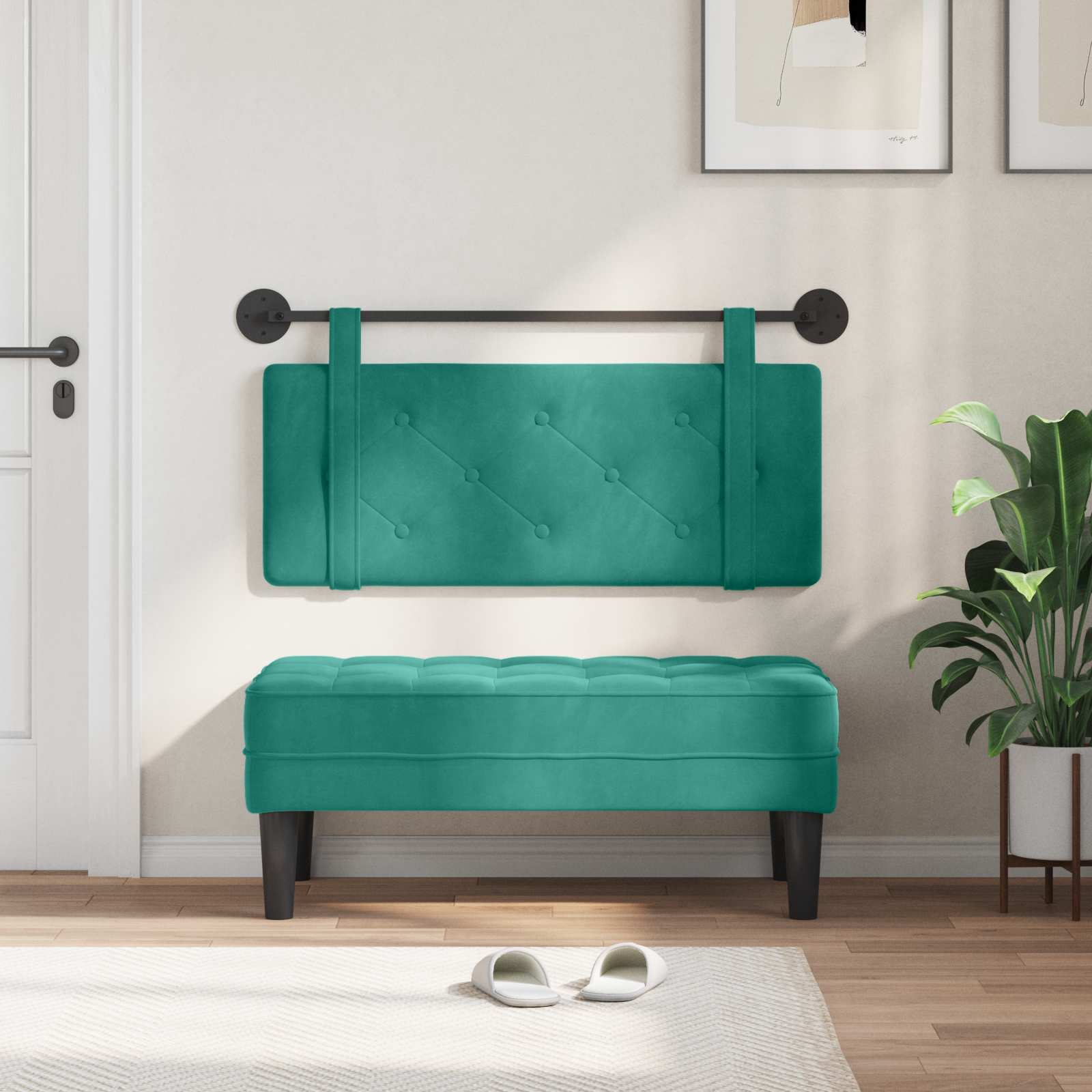 Hangend hoofdbord Turquoise Fluweel is nu te koop bij PeponiXL, paradijselijk wonen!