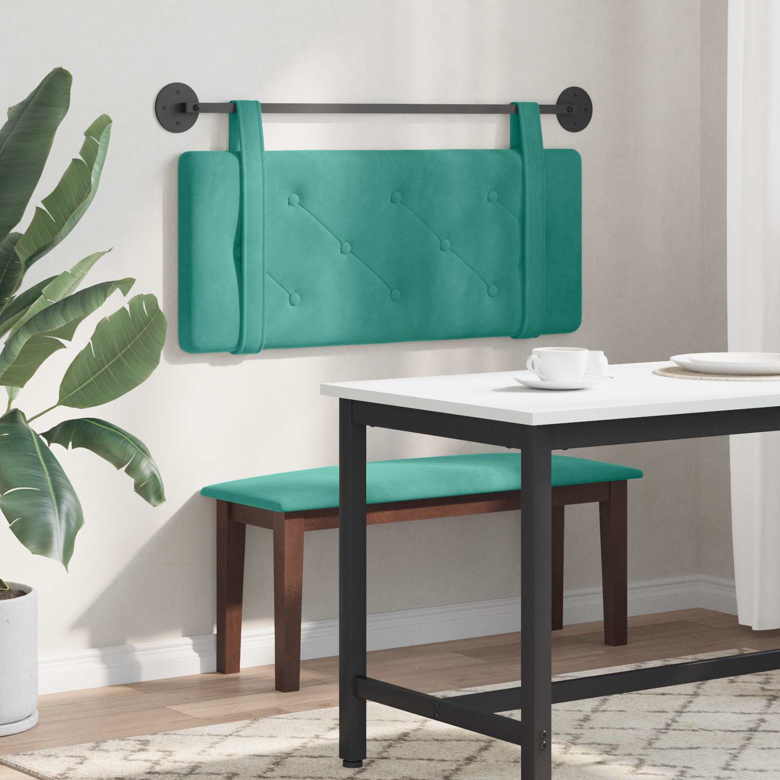 Hangend hoofdbord Turquoise Fluweel is nu te koop bij PeponiXL, paradijselijk wonen!