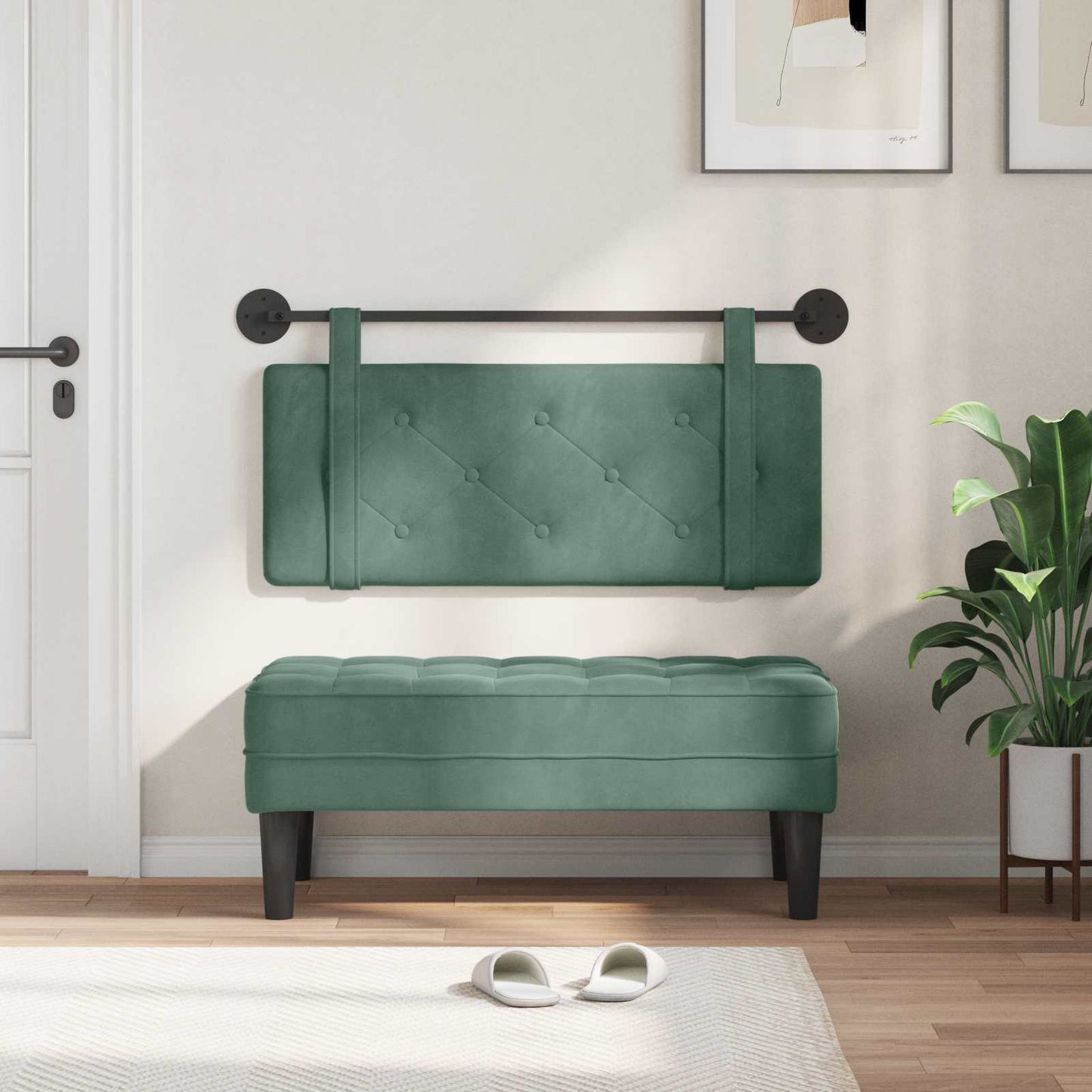 Hangend hoofdbord Zeegroen Fluweel is nu te koop bij PeponiXL, paradijselijk wonen!