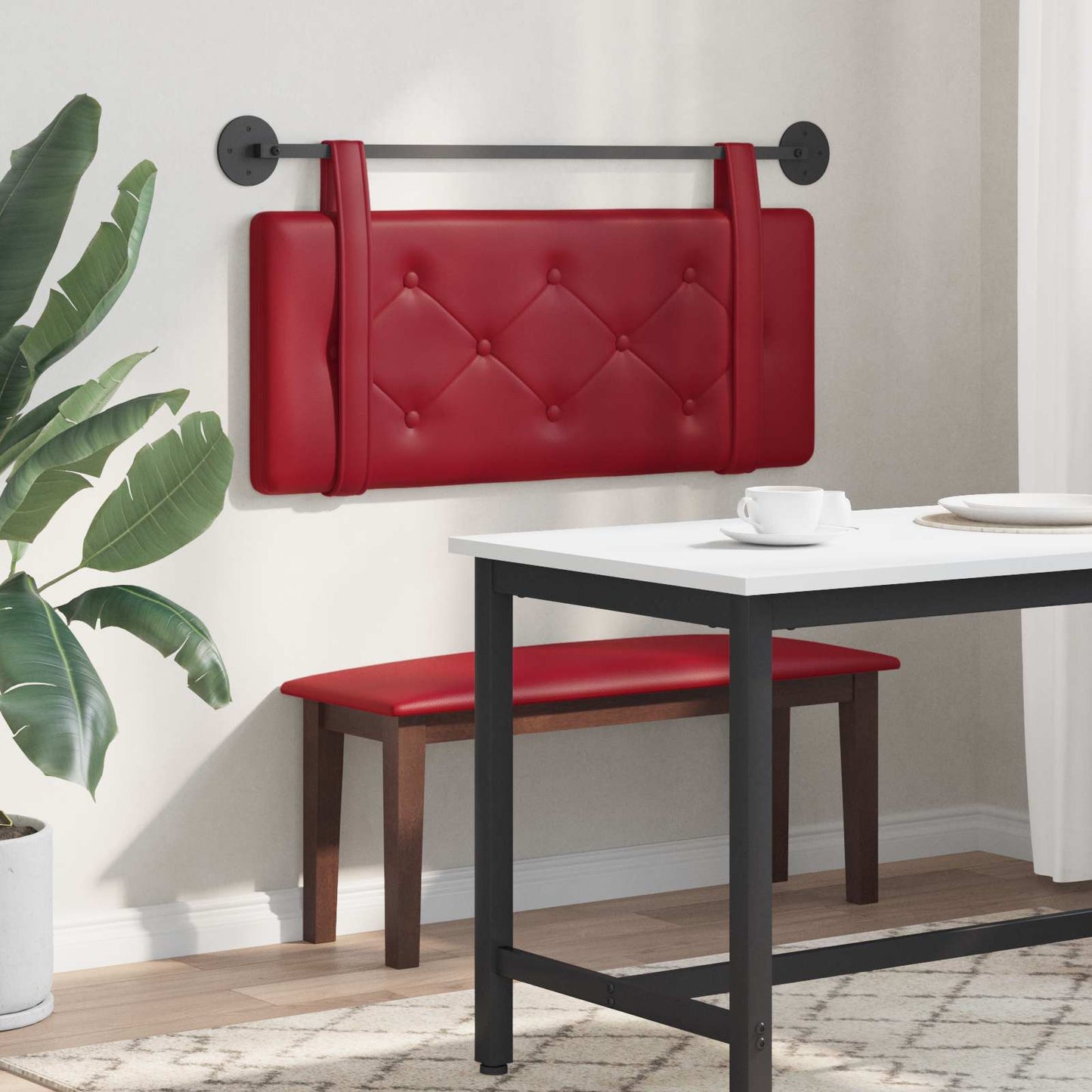 Hangend hoofdbord Wijnrood Kunstleer is nu te koop bij PeponiXL, paradijselijk wonen!