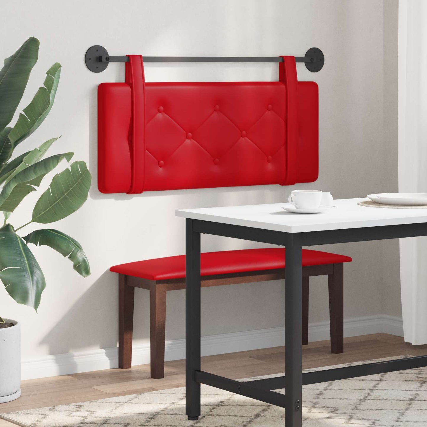 Hangend hoofdbord Rood Kunstleer is nu te koop bij PeponiXL, paradijselijk wonen!