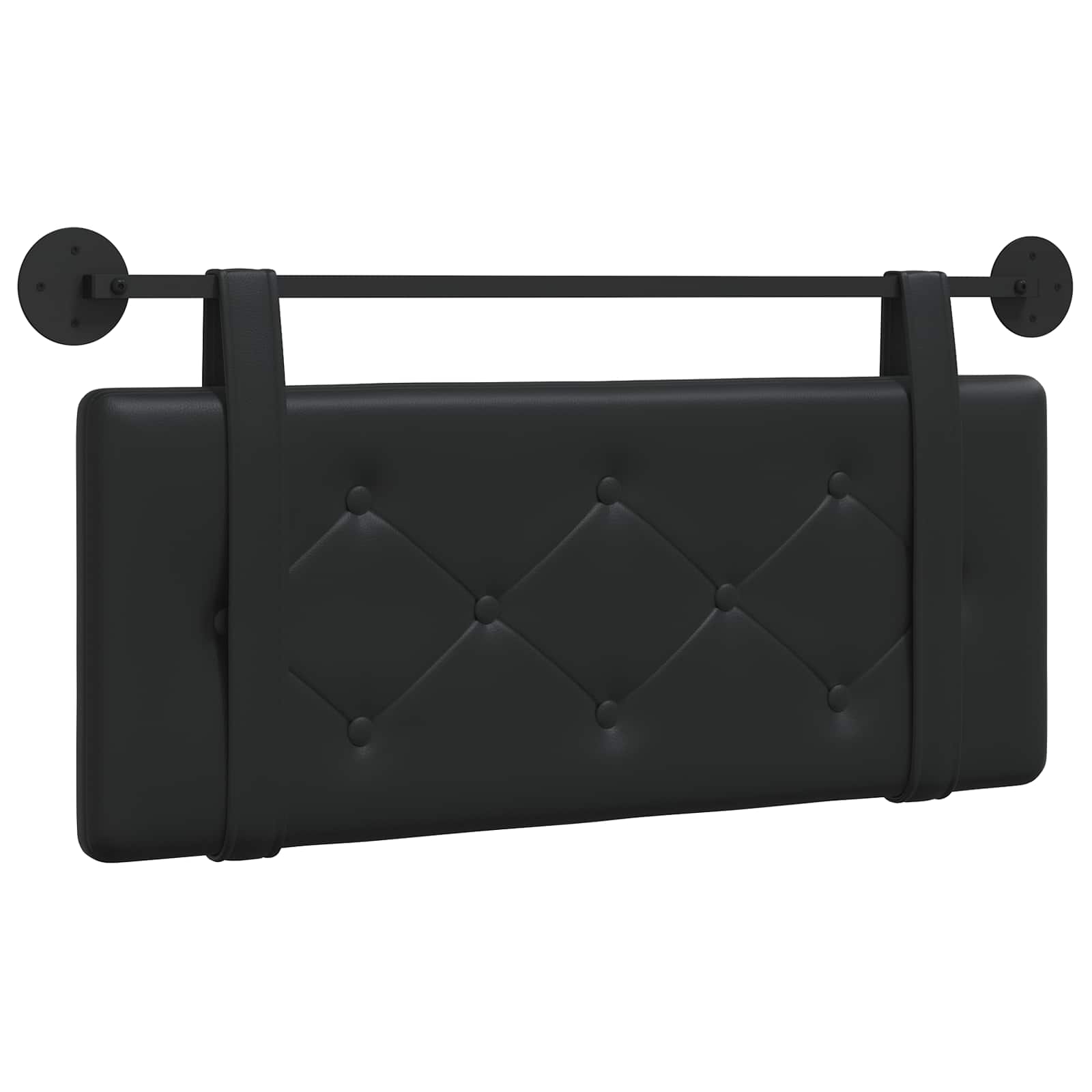Hangend hoofdbord Zwart Nep Leer is nu te koop bij PeponiXL, paradijselijk wonen!
