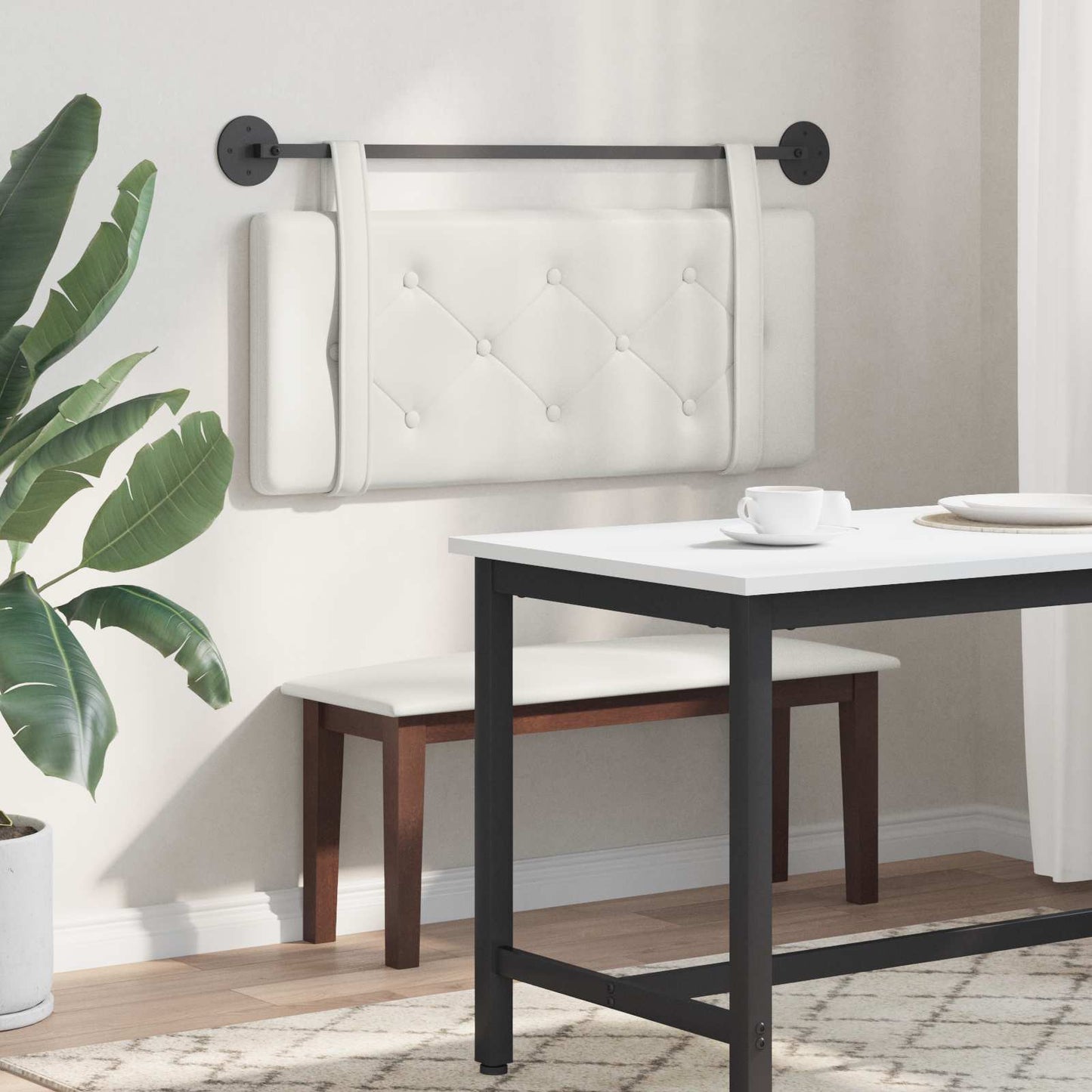 Hangend hoofdbord Wit Kunstleer is nu te koop bij PeponiXL, paradijselijk wonen!