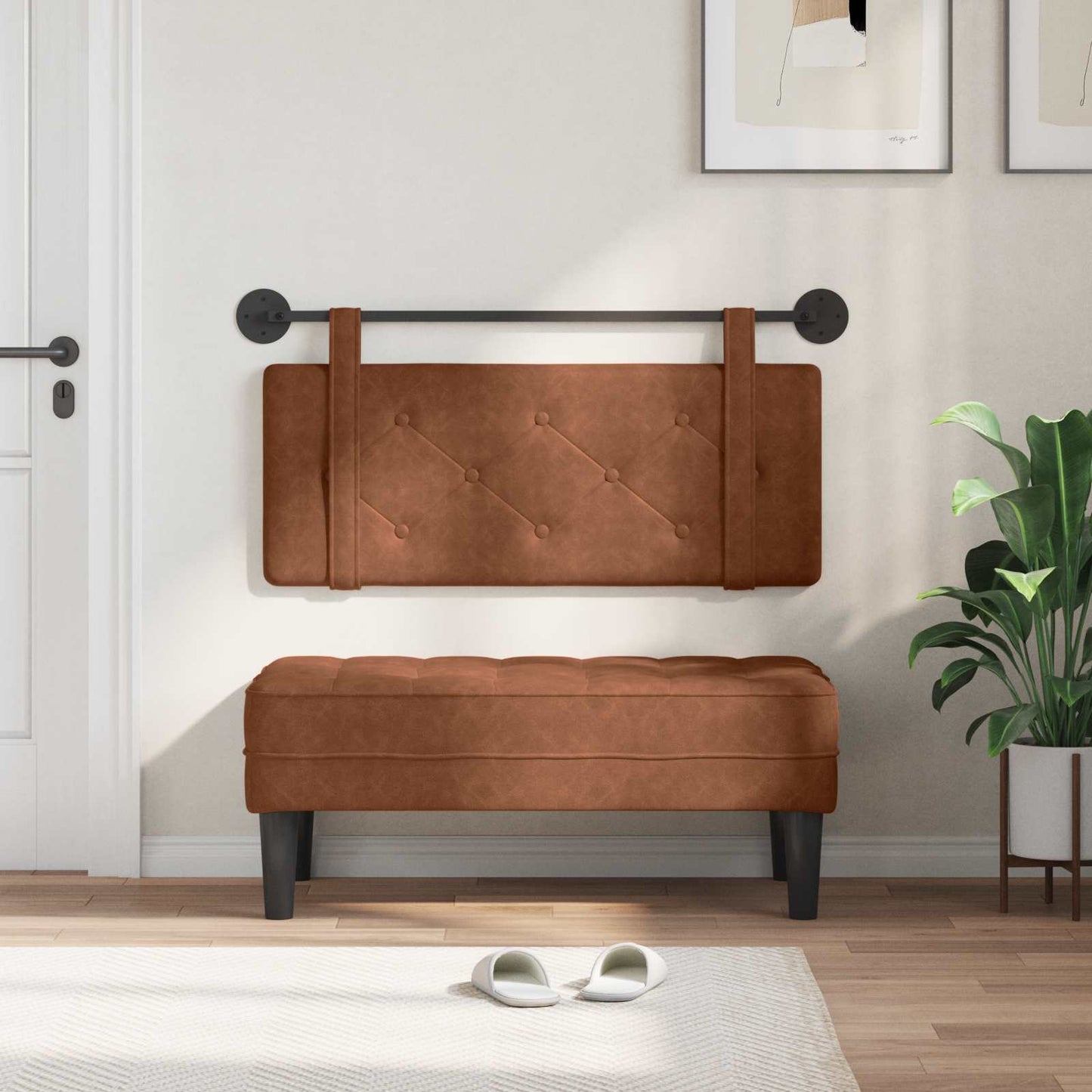Hangend hoofdbord Bruin Antiek PU is nu te koop bij PeponiXL, paradijselijk wonen!