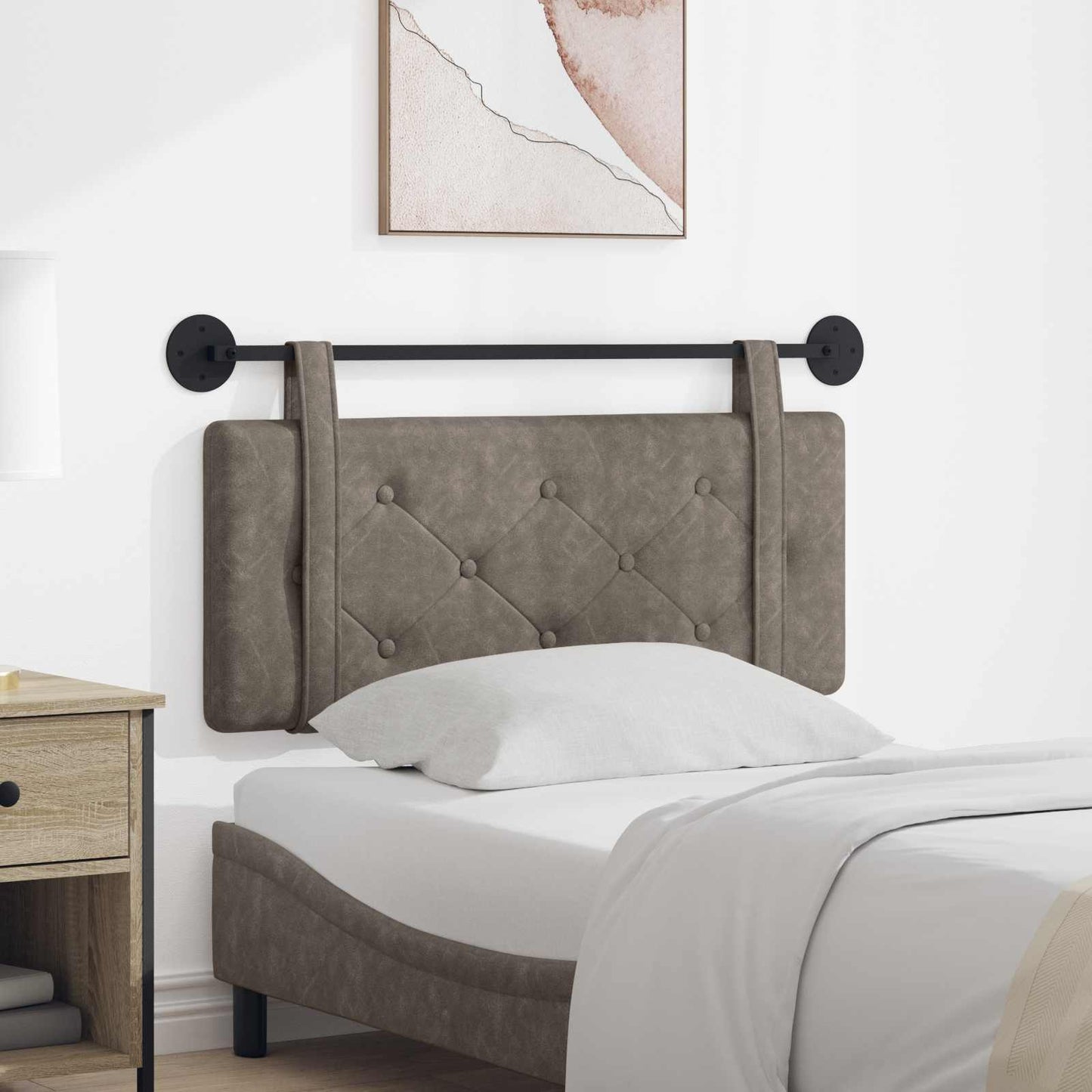 Hangend hoofdbord Grijs Antiek PU is nu te koop bij PeponiXL, paradijselijk wonen!