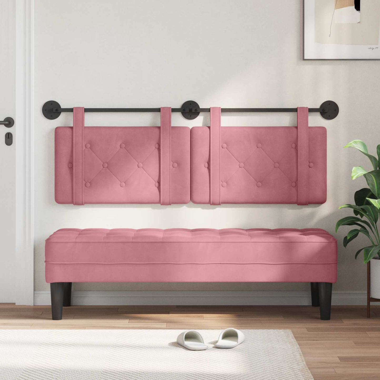 Hangend hoofdbord Roze Fluweel is nu te koop bij PeponiXL, paradijselijk wonen!