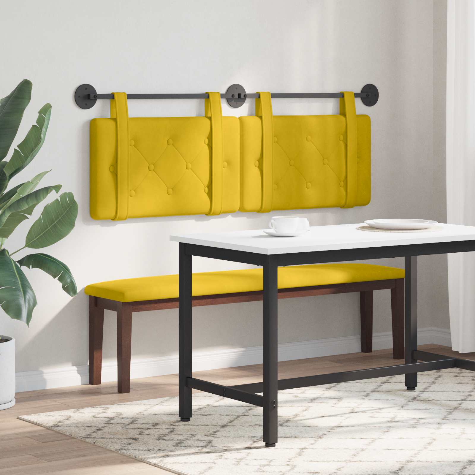 Hangend hoofdbord Geel Fluweel is nu te koop bij PeponiXL, paradijselijk wonen!