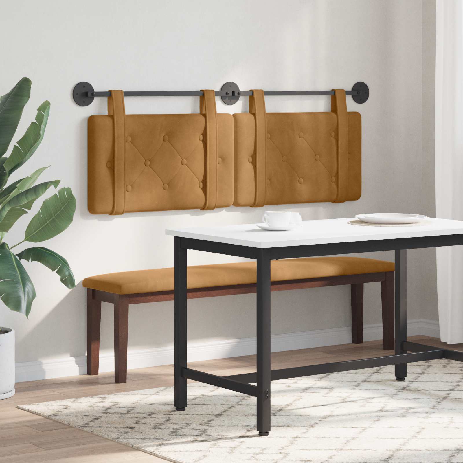 Hangend hoofdbord Bruin Fluweel is nu te koop bij PeponiXL, paradijselijk wonen!