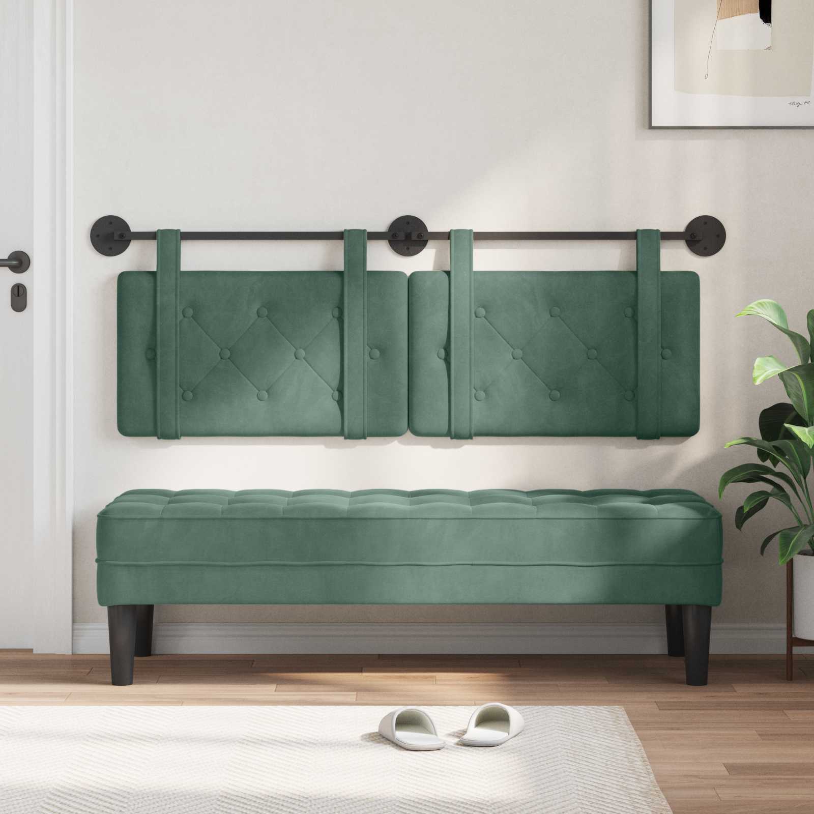 Hangend hoofdbord Zeegroen Fluweel is nu te koop bij PeponiXL, paradijselijk wonen!