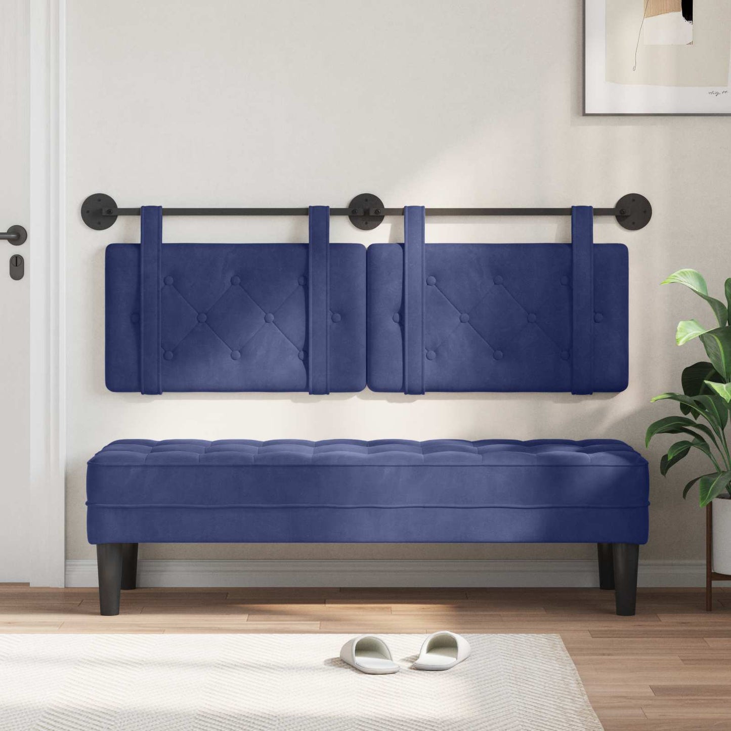 Hangend hoofdbord Politieblauw Fluweel is nu te koop bij PeponiXL, paradijselijk wonen!