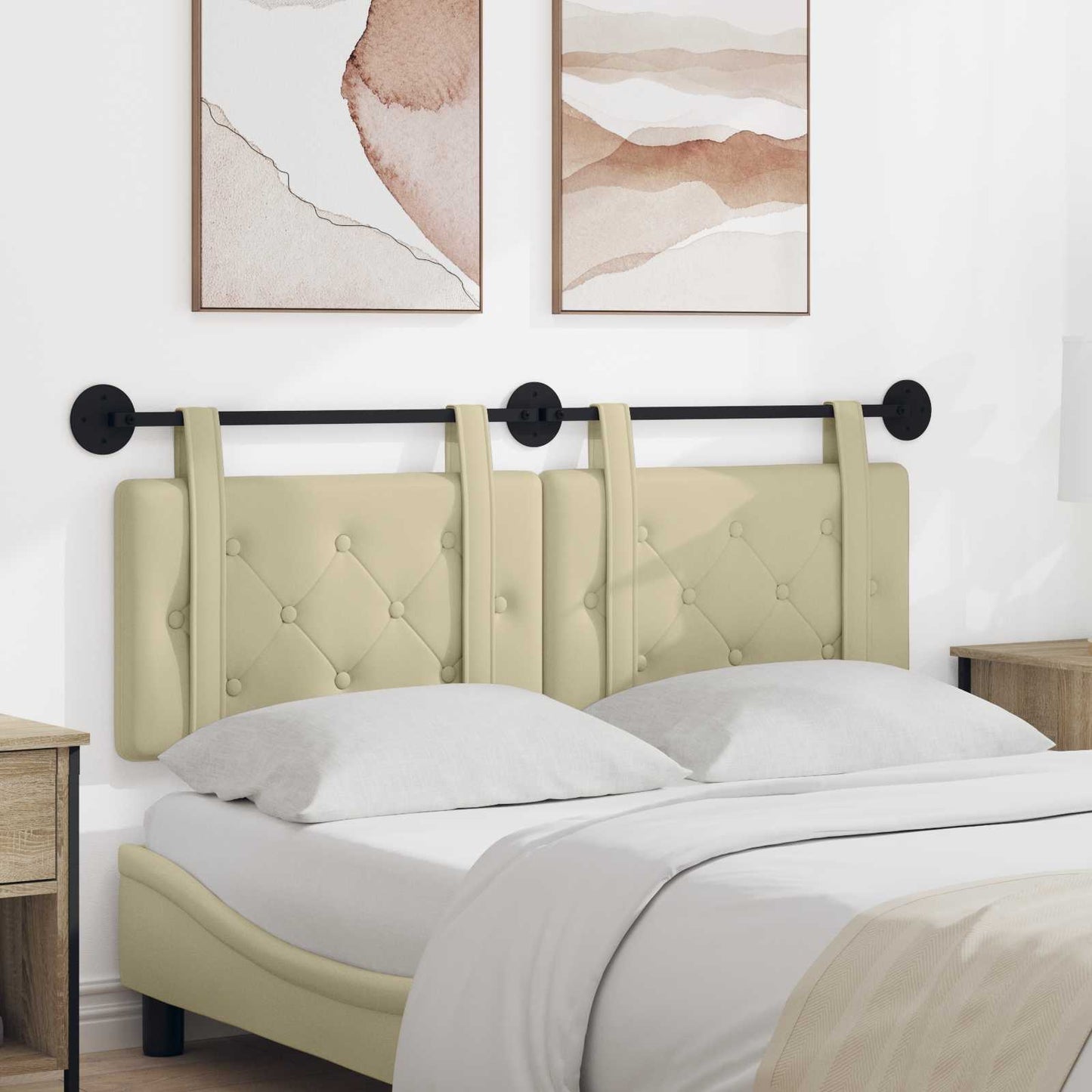 Hangend hoofdbord Crème Kunstleer is nu te koop bij PeponiXL, paradijselijk wonen!