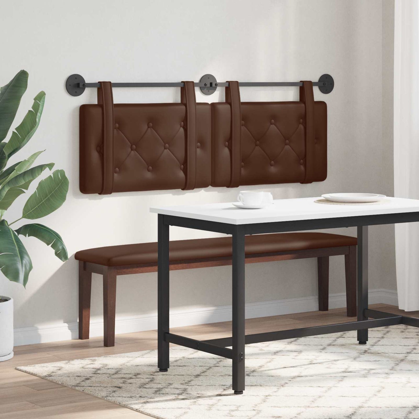 Hangend hoofdbord Bruin Kunstleer is nu te koop bij PeponiXL, paradijselijk wonen!