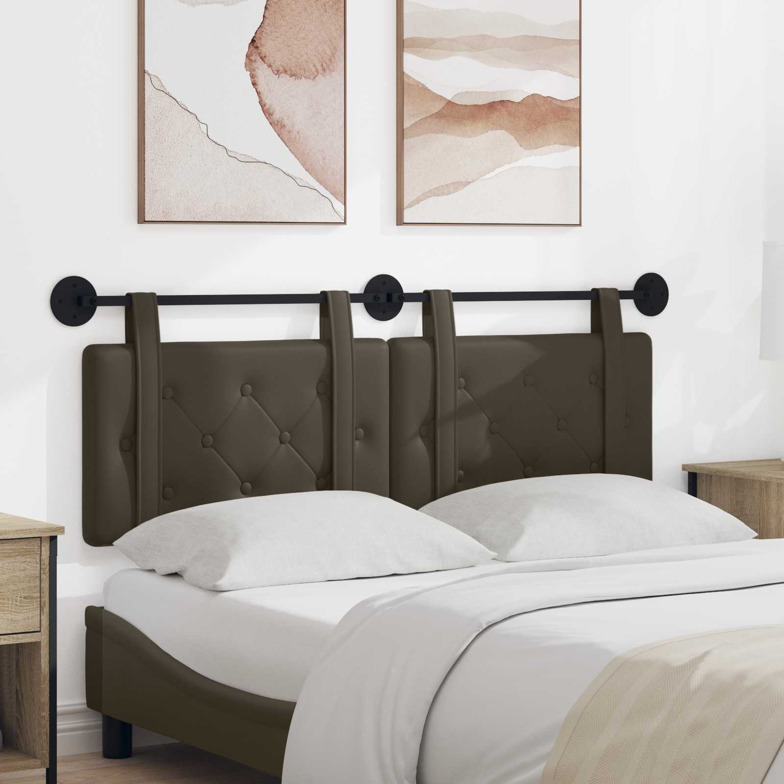 Hangend hoofdbord Grijs Kunstleer is nu te koop bij PeponiXL, paradijselijk wonen!