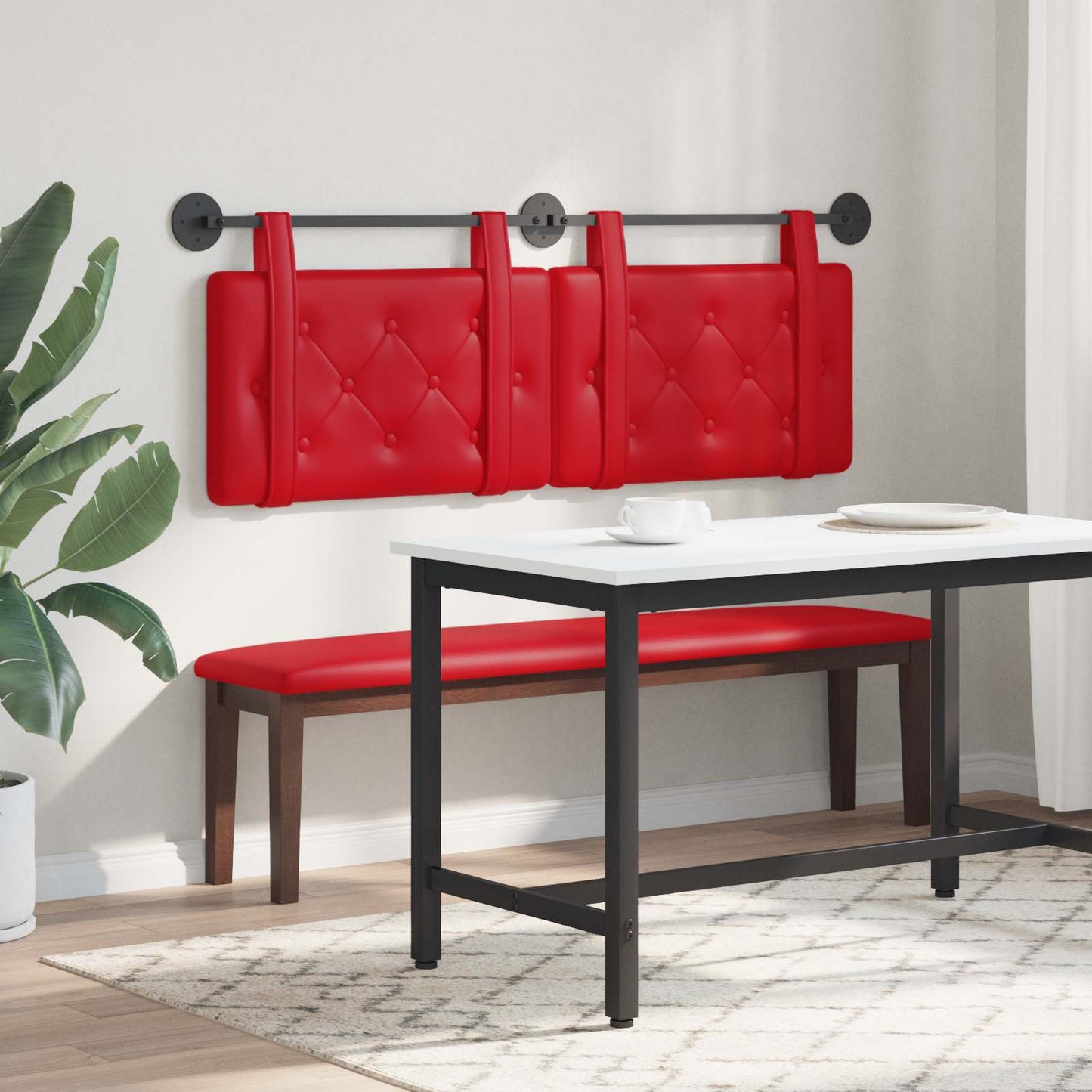 Hangend hoofdbord Rood Kunstleer is nu te koop bij PeponiXL, paradijselijk wonen!