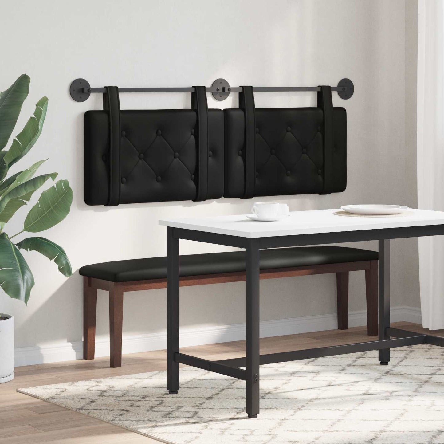 Hangend hoofdbord Zwart Kunstleer is nu te koop bij PeponiXL, paradijselijk wonen!