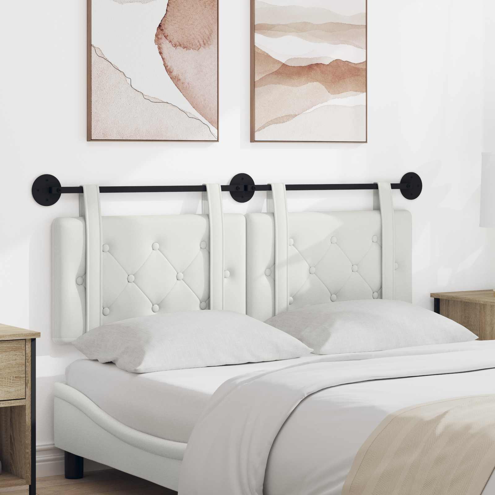 Hangend hoofdbord Wit Kunstleer is nu te koop bij PeponiXL, paradijselijk wonen!