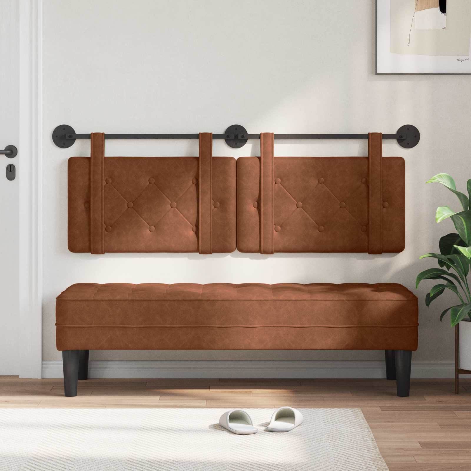 Hangend hoofdbord Bruin Antiek PU is nu te koop bij PeponiXL, paradijselijk wonen!