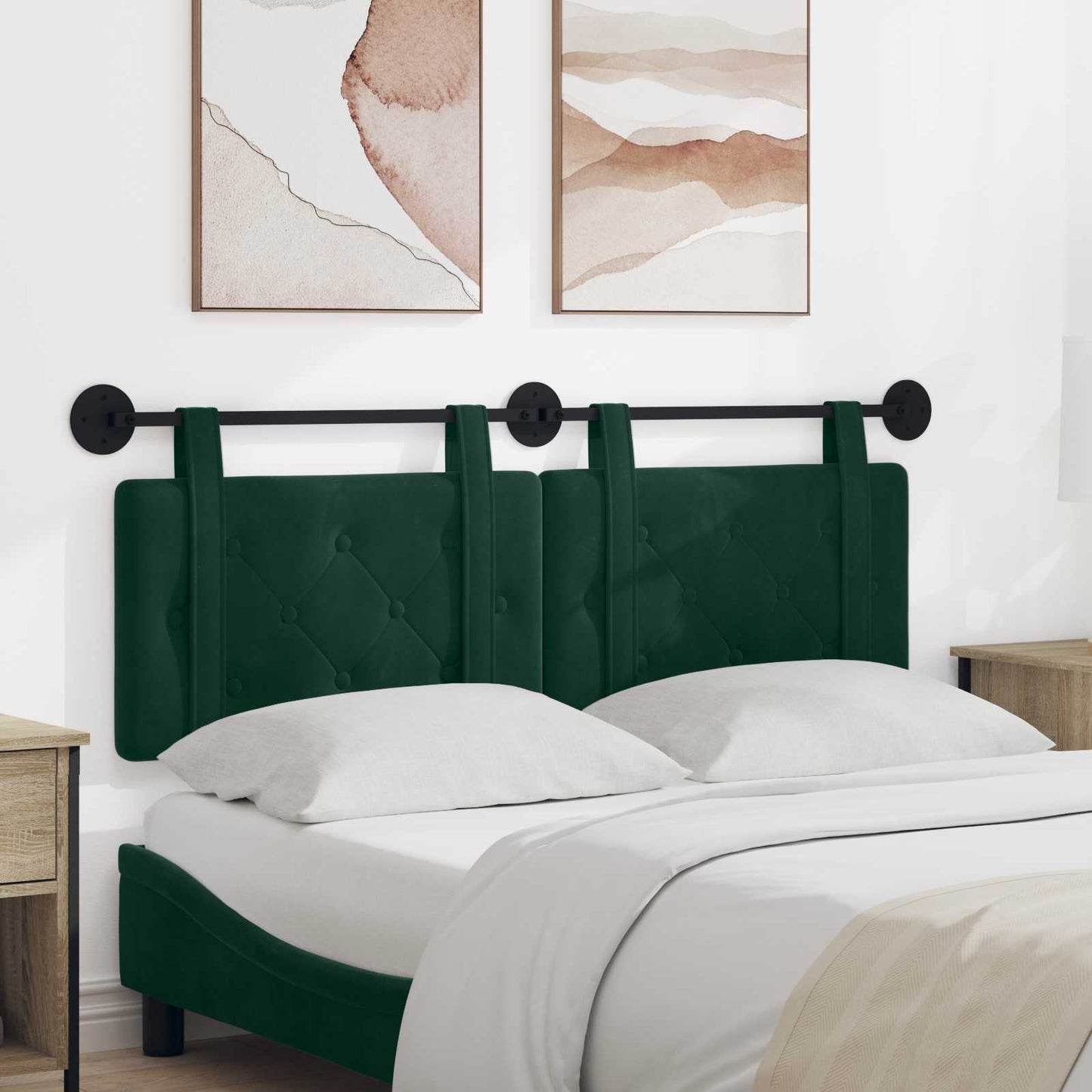Hangend hoofdbord Donkergroen Fluweel is nu te koop bij PeponiXL, paradijselijk wonen!
