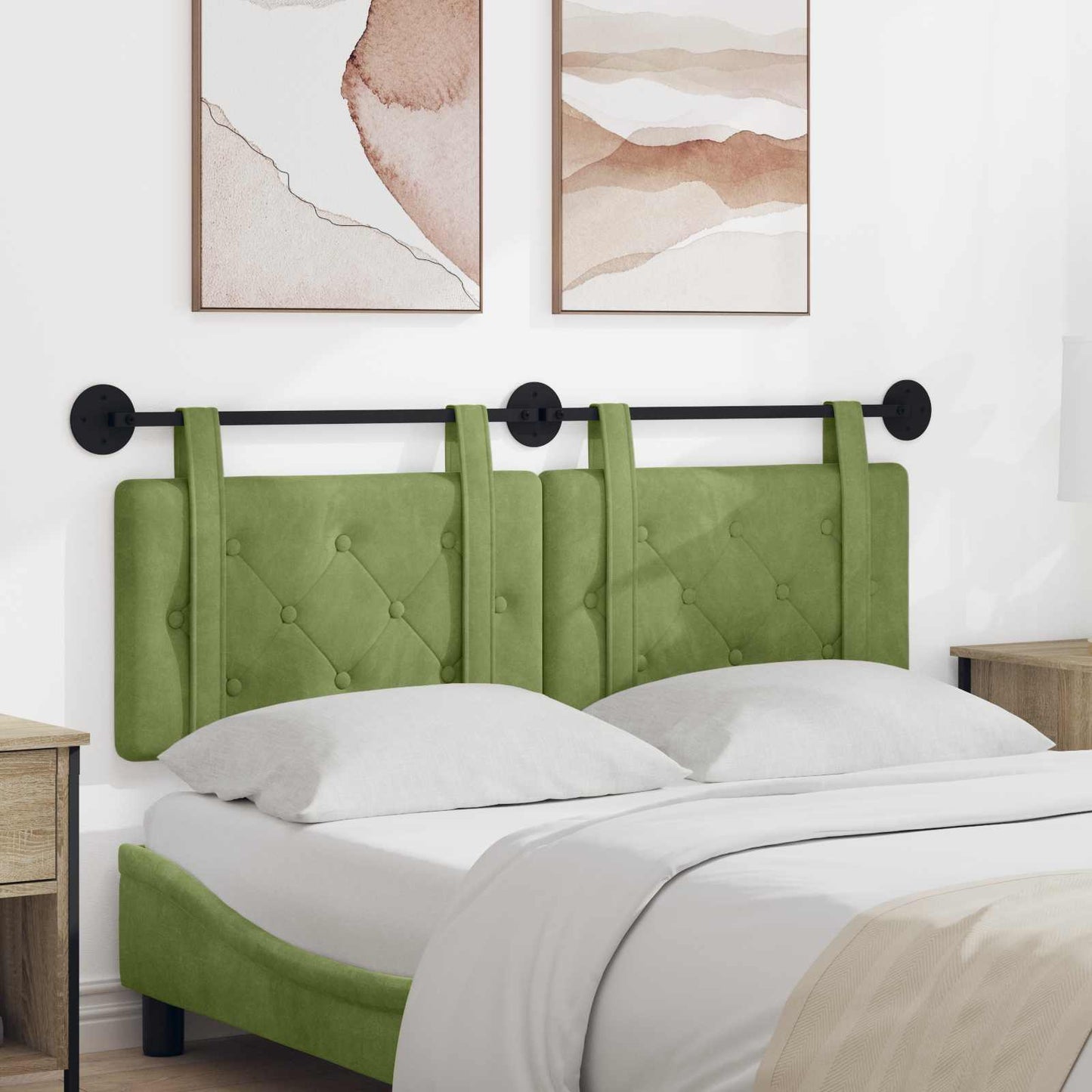 Hangend hoofdbord Lichtgroen Fluweel is nu te koop bij PeponiXL, paradijselijk wonen!