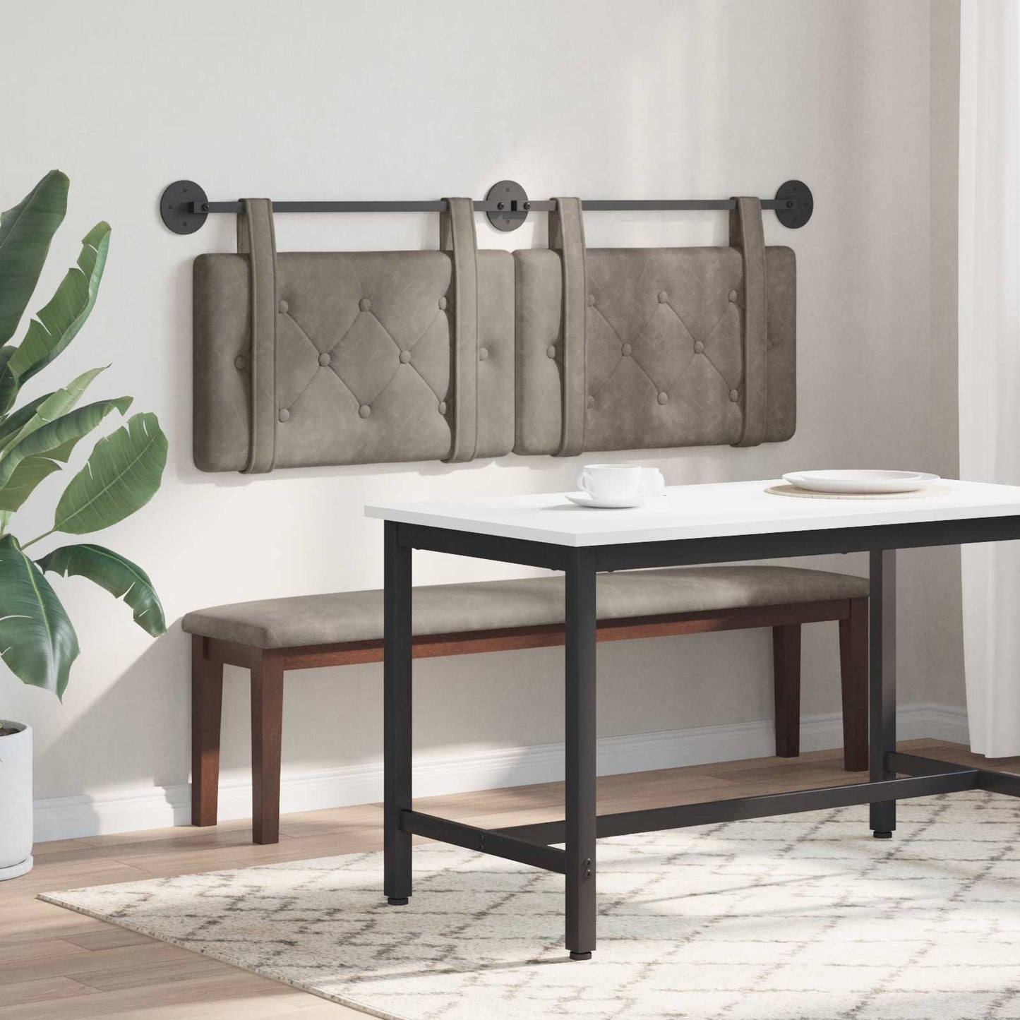 Hangend hoofdbord Grijs Antiek PU is nu te koop bij PeponiXL, paradijselijk wonen!
