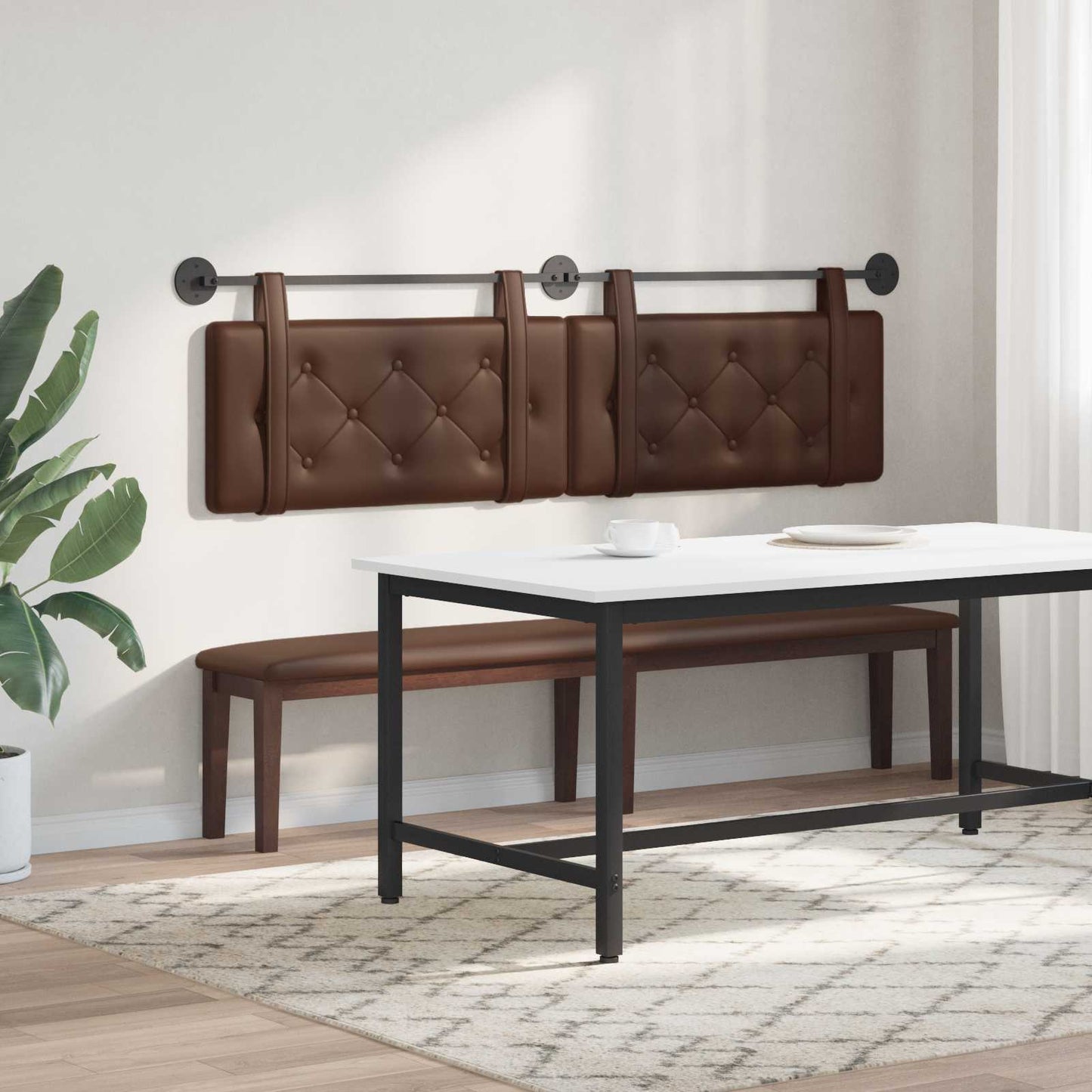 Hangend hoofdbord Bruin Kunstleer is nu te koop bij PeponiXL, paradijselijk wonen!