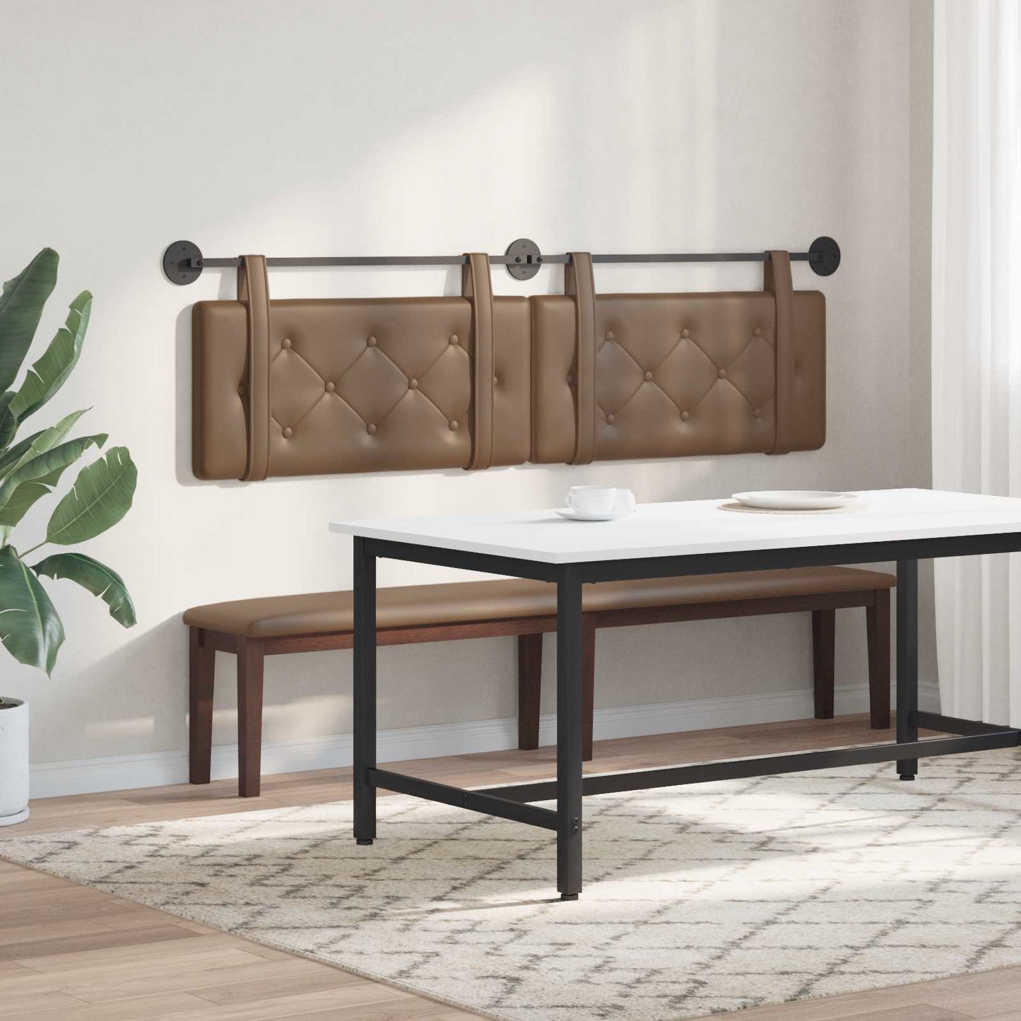 Hangend hoofdbord Cappuccino Kunstleer is nu te koop bij PeponiXL, paradijselijk wonen!